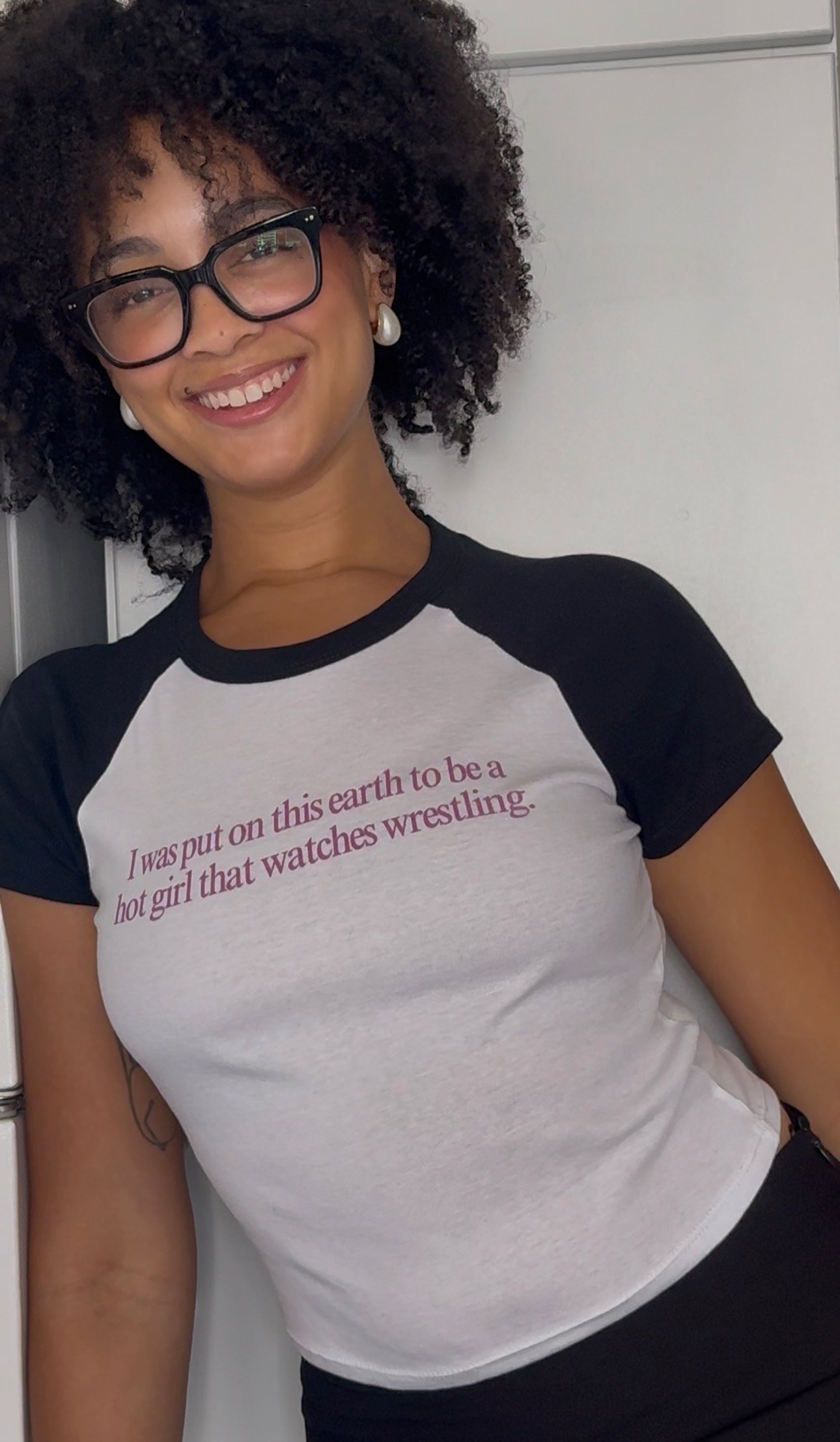 The World Revolves Around Wrestling Baby Tee product image (2)