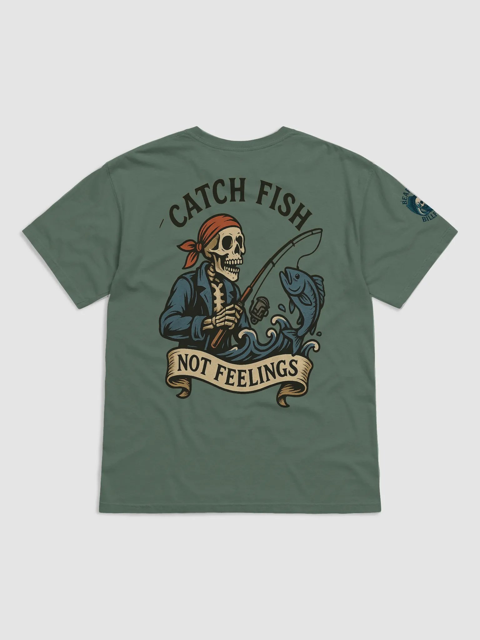 Skeleton Fisherman Catch Fish Not Feelings T-Shirt product image (1)