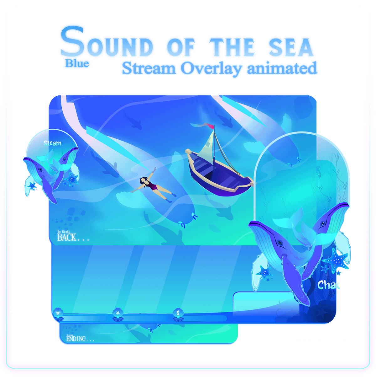 [FREE] UNDERWATER Stream Overlay Animated Pack, Whale Stream Overlay ...