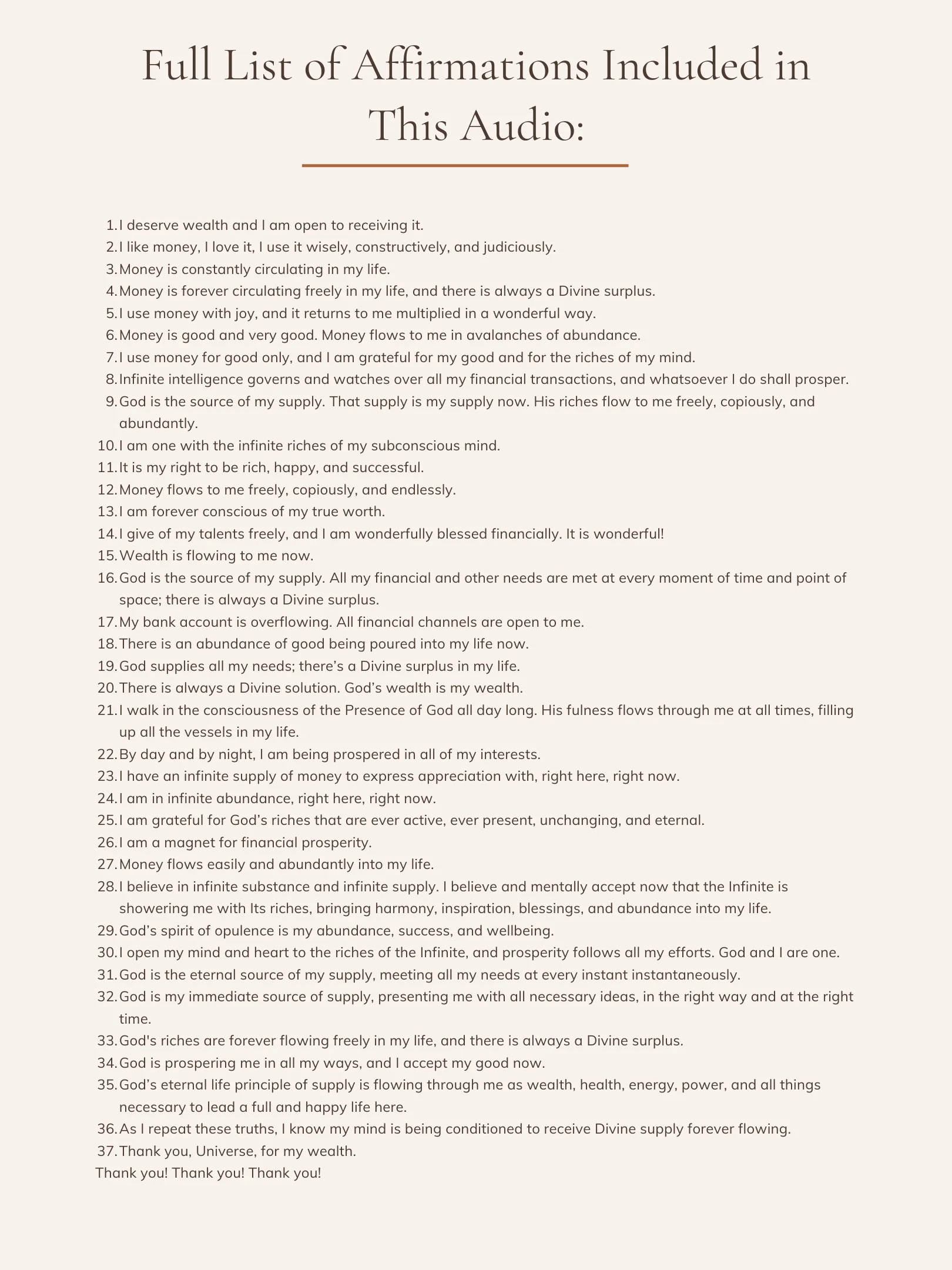 Wealth Affirmations — Attract Financial Success | MP3 Download product image (3)