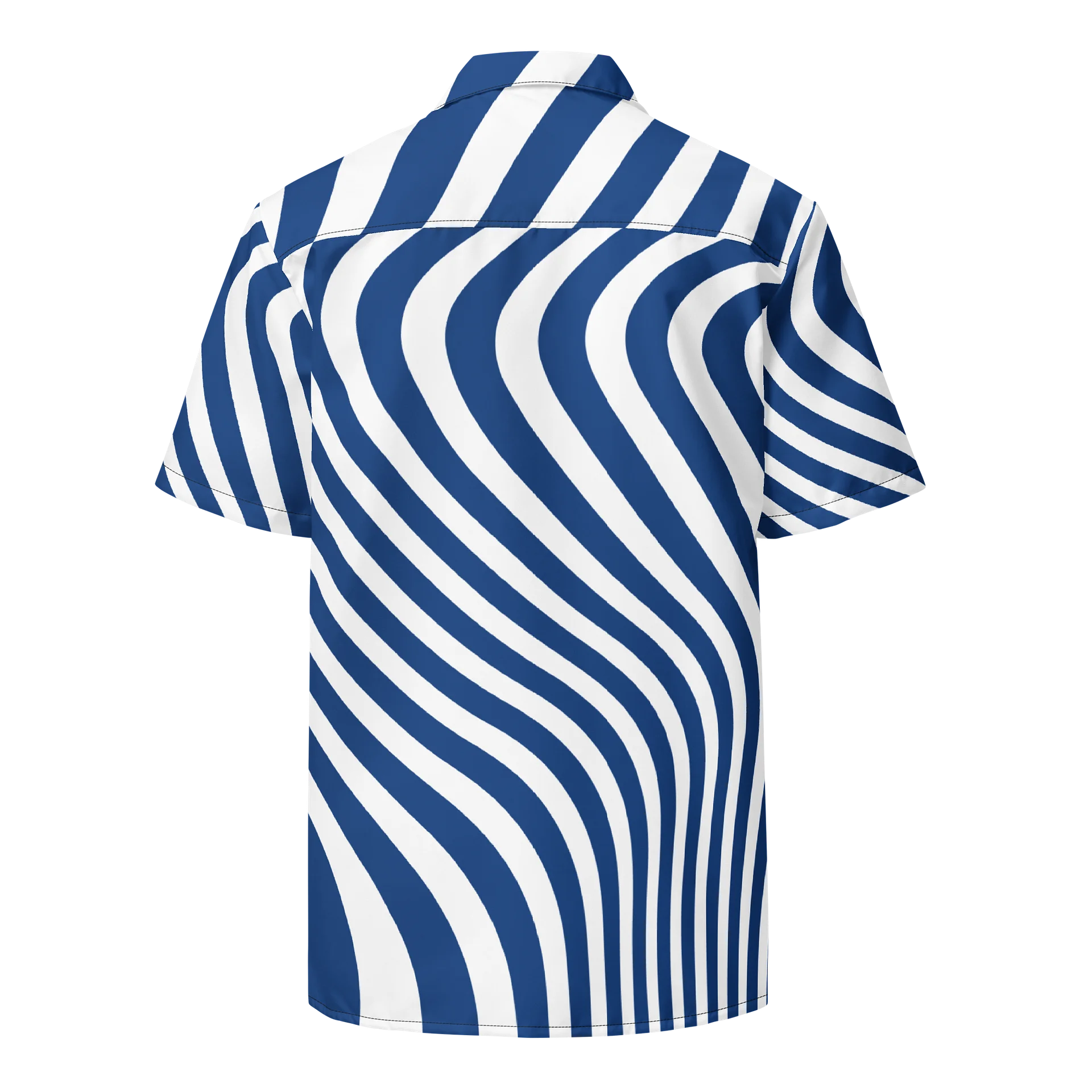 Wavy Blue Ripple Hawaiian Shirt product image (2)