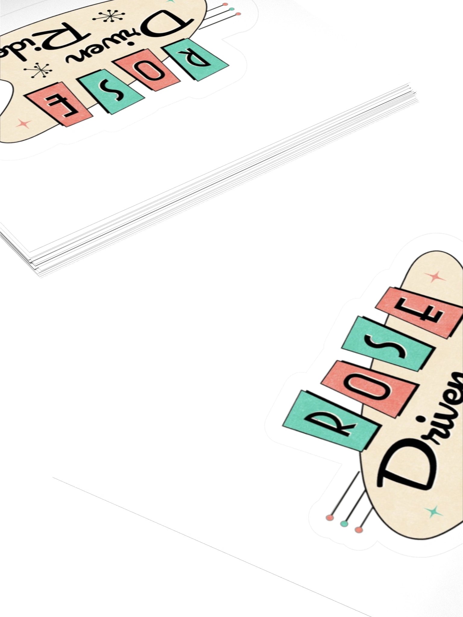 Retro ROSE Driven Rides Sticker Set product image (4)