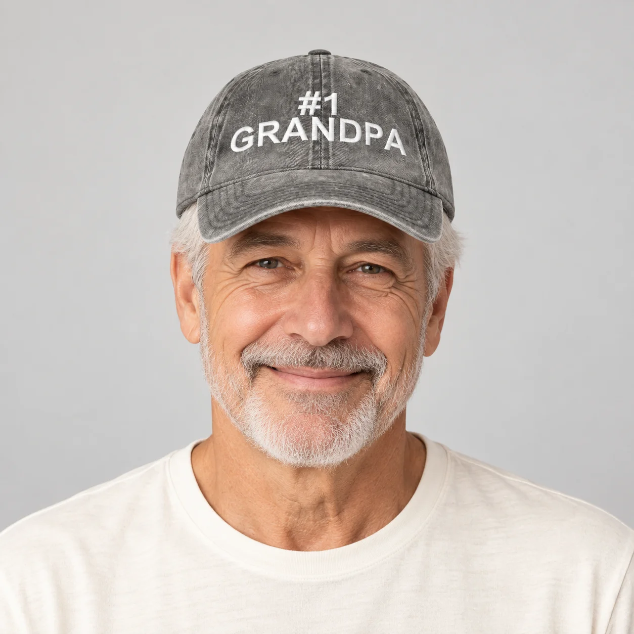 #1 Grandpa Charcoal Vintage Wash Dad Hat product image (3)