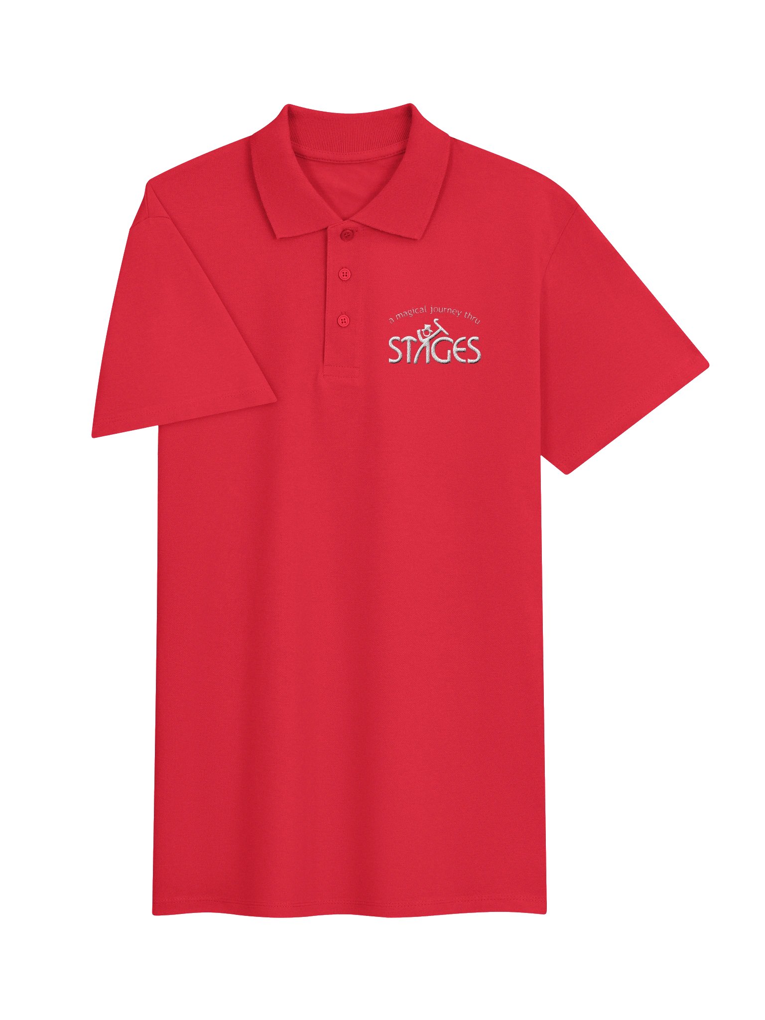 Unisex Dark Polo Shirt - White Embroidered Stages Logo product image (3)