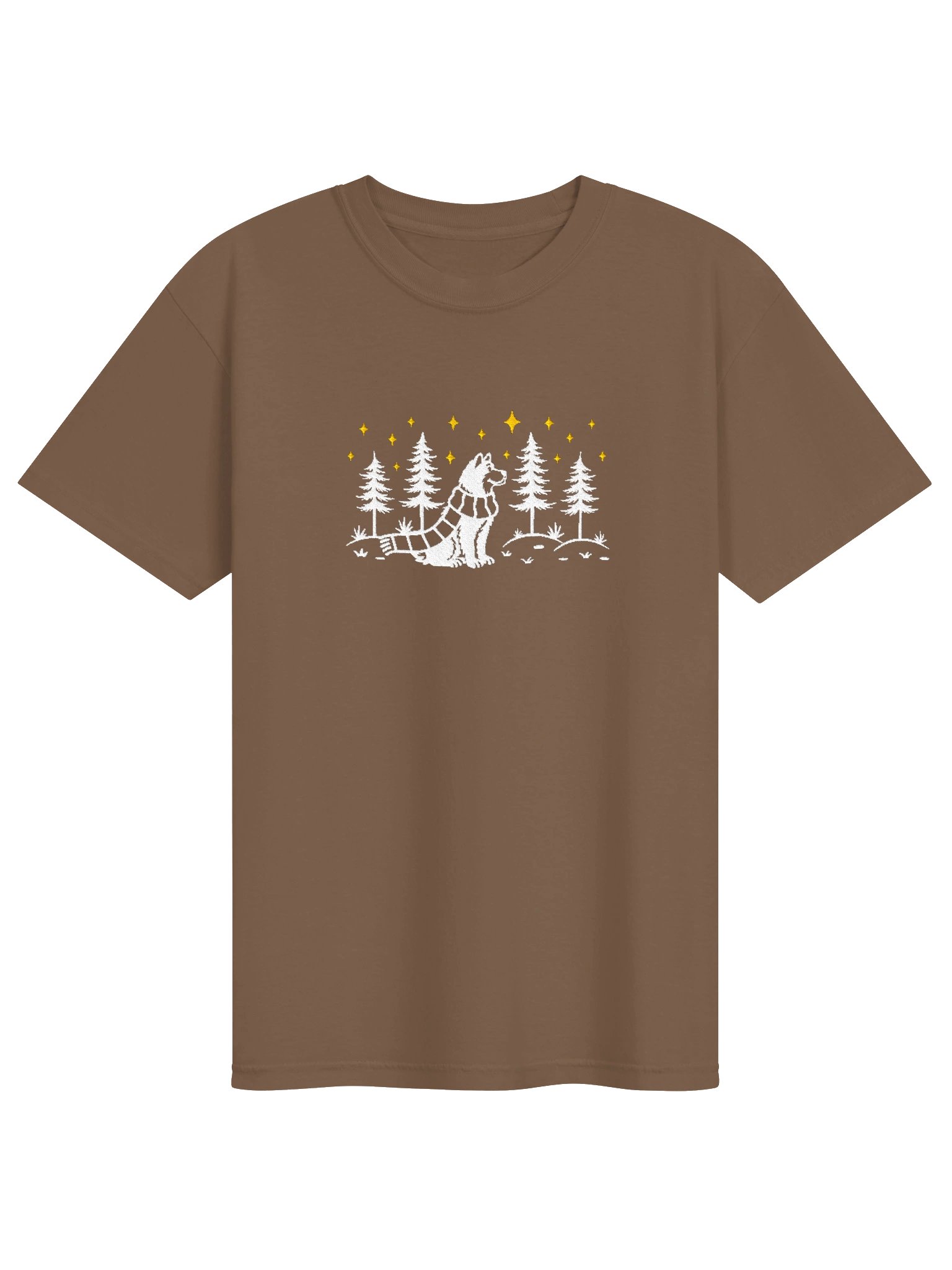American Akita Winter/Christmas Line Art Design Embroidered T-Shirt product image (73)