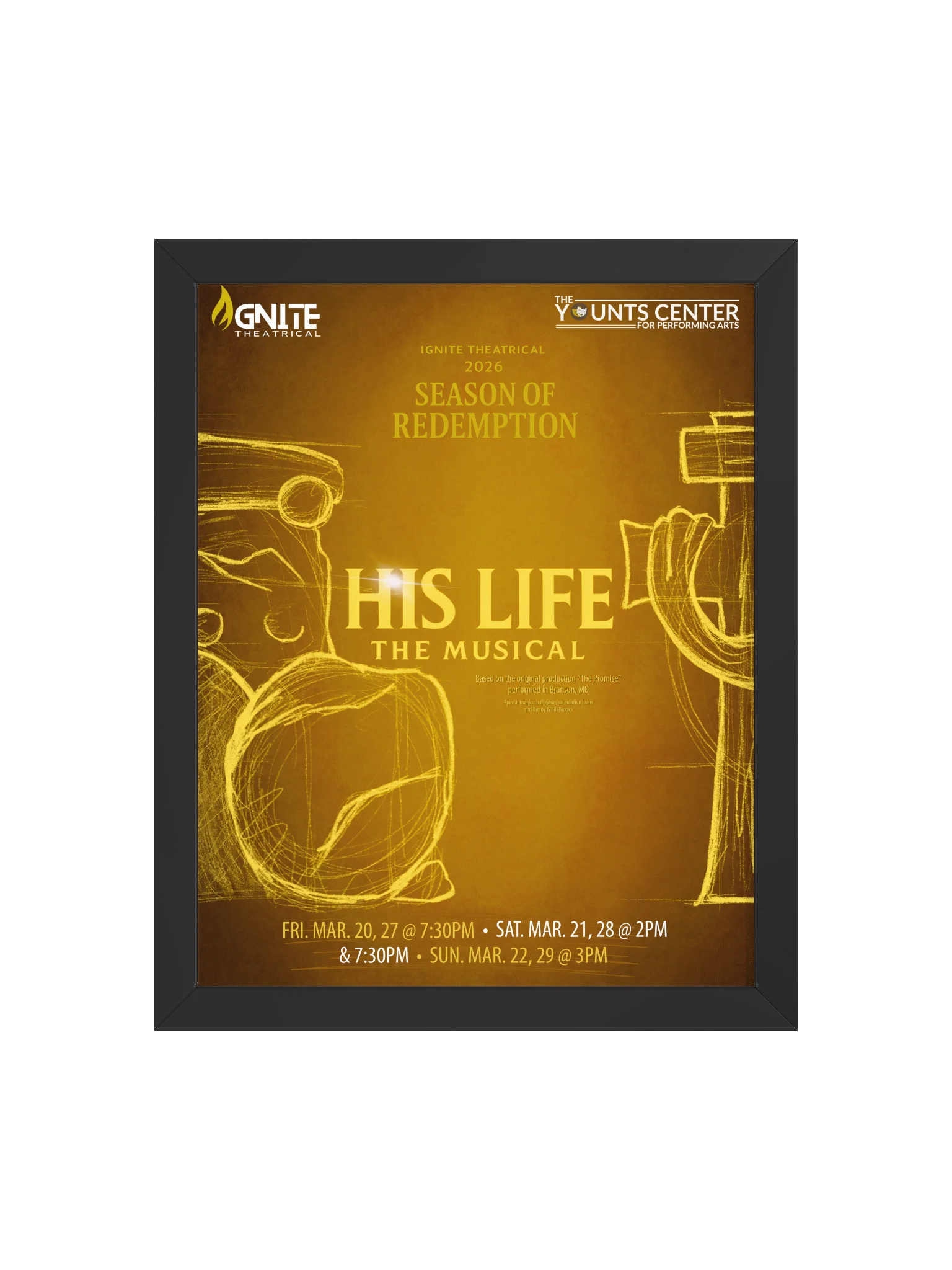 “His Life: the Musical” (2026) Framed Art Poster – Original Artwork by Nessa St. Clair product image (1)
