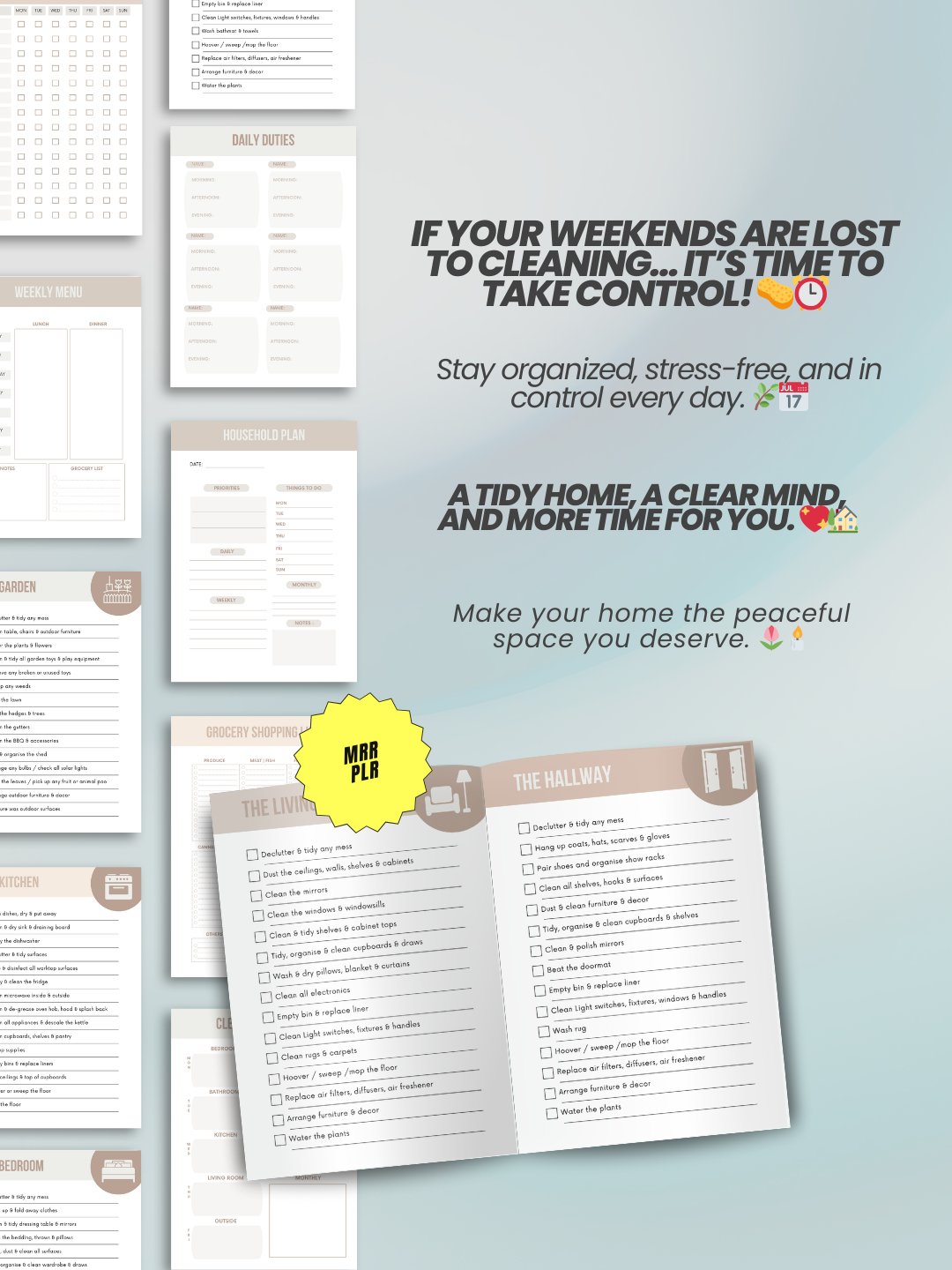 Cleaning Schedule & Family Chore Chart Digital Planner | MRR PLR Bundle product image (3)