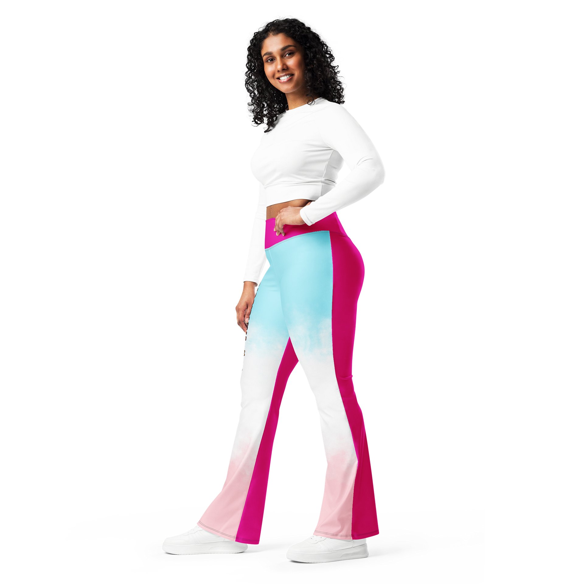 The "Constancia" Flare Leggings Blue, Pink, White product image (5)