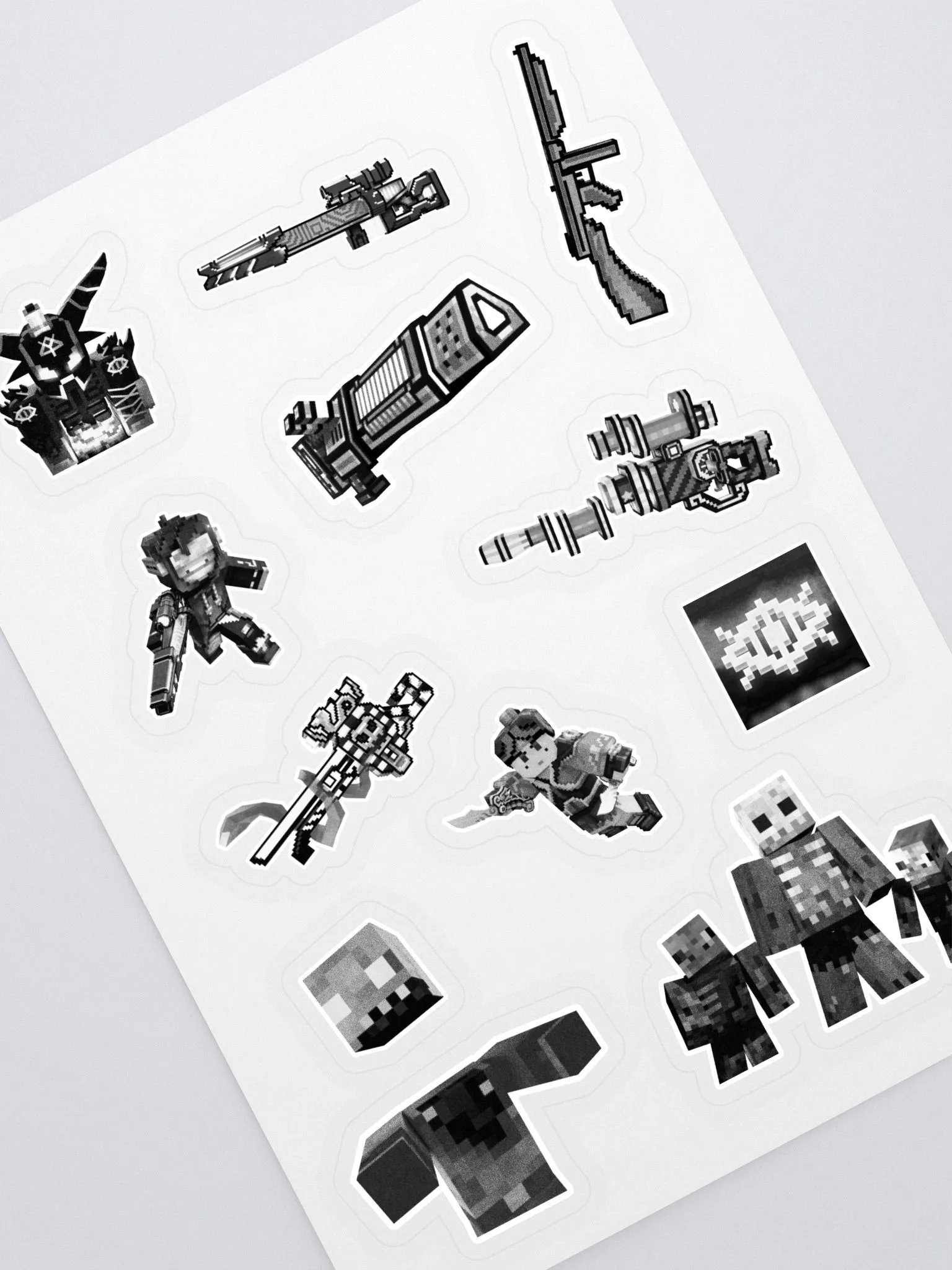 PG3D Stickers BW product image (2)