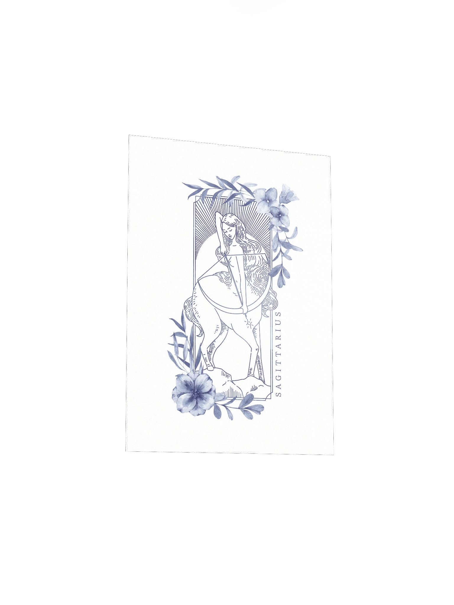 Sagittarius Blue Line Art Zodiac Print product image (5)