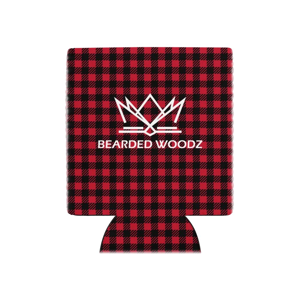 Coozie Can Cooler (Design: Bearded Woodz) Custom Plaid product image (1)
