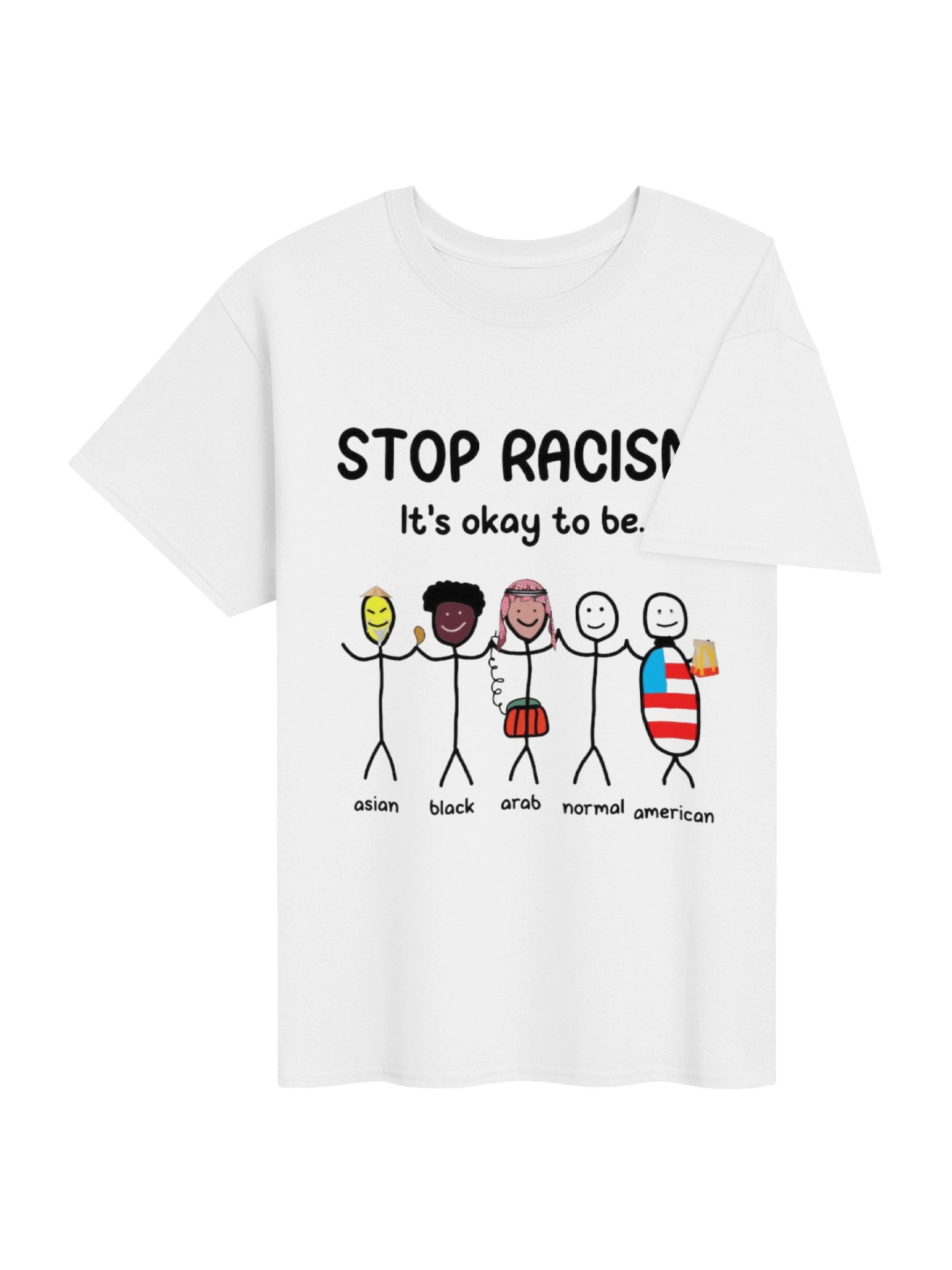 Stop Racism!! It's Okay To Be... Asian Black Arab Normal American Shirt product image (6)