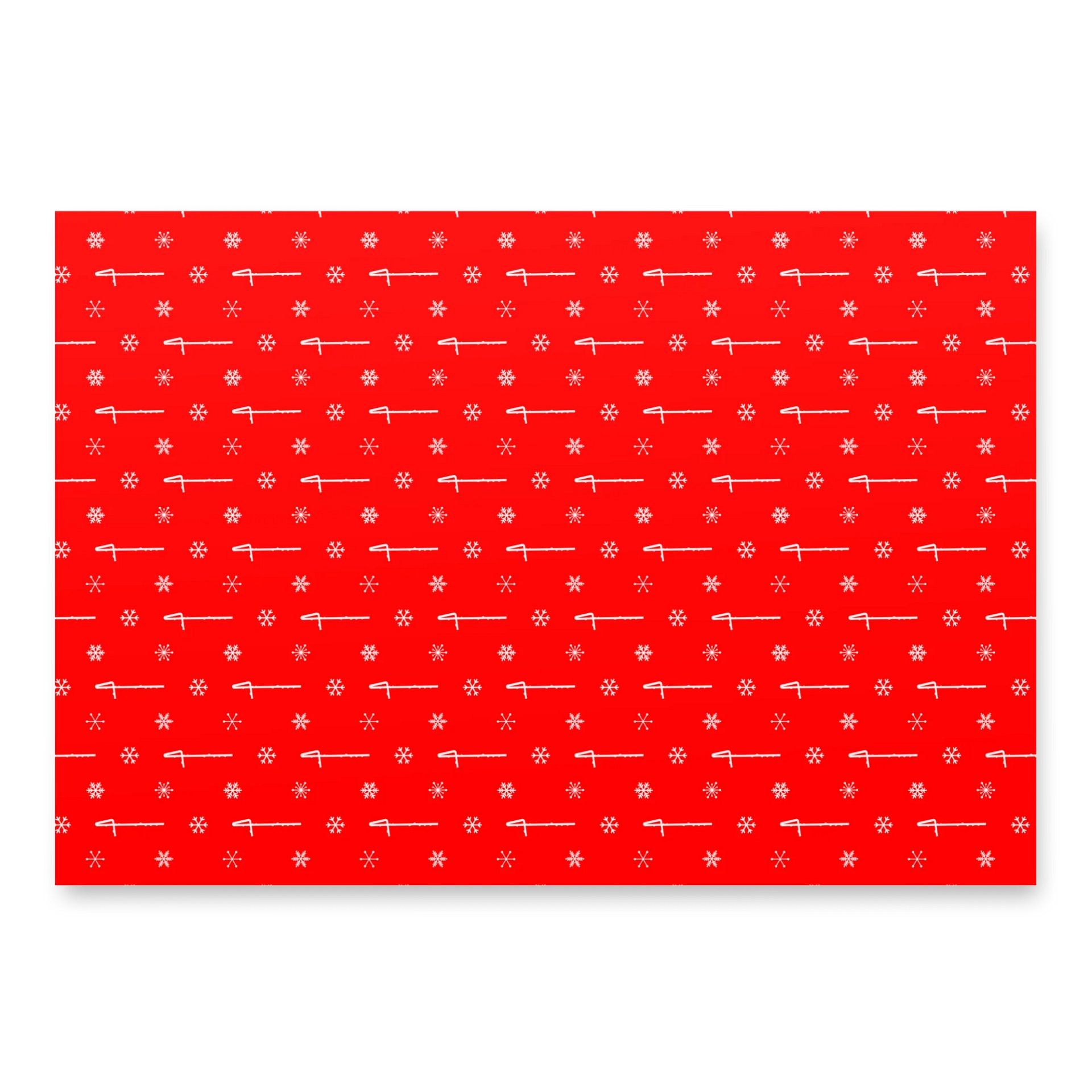 Flutes and Snowflakes - Contrabass - Red Gift Wrap Paper Sheets product image (2)