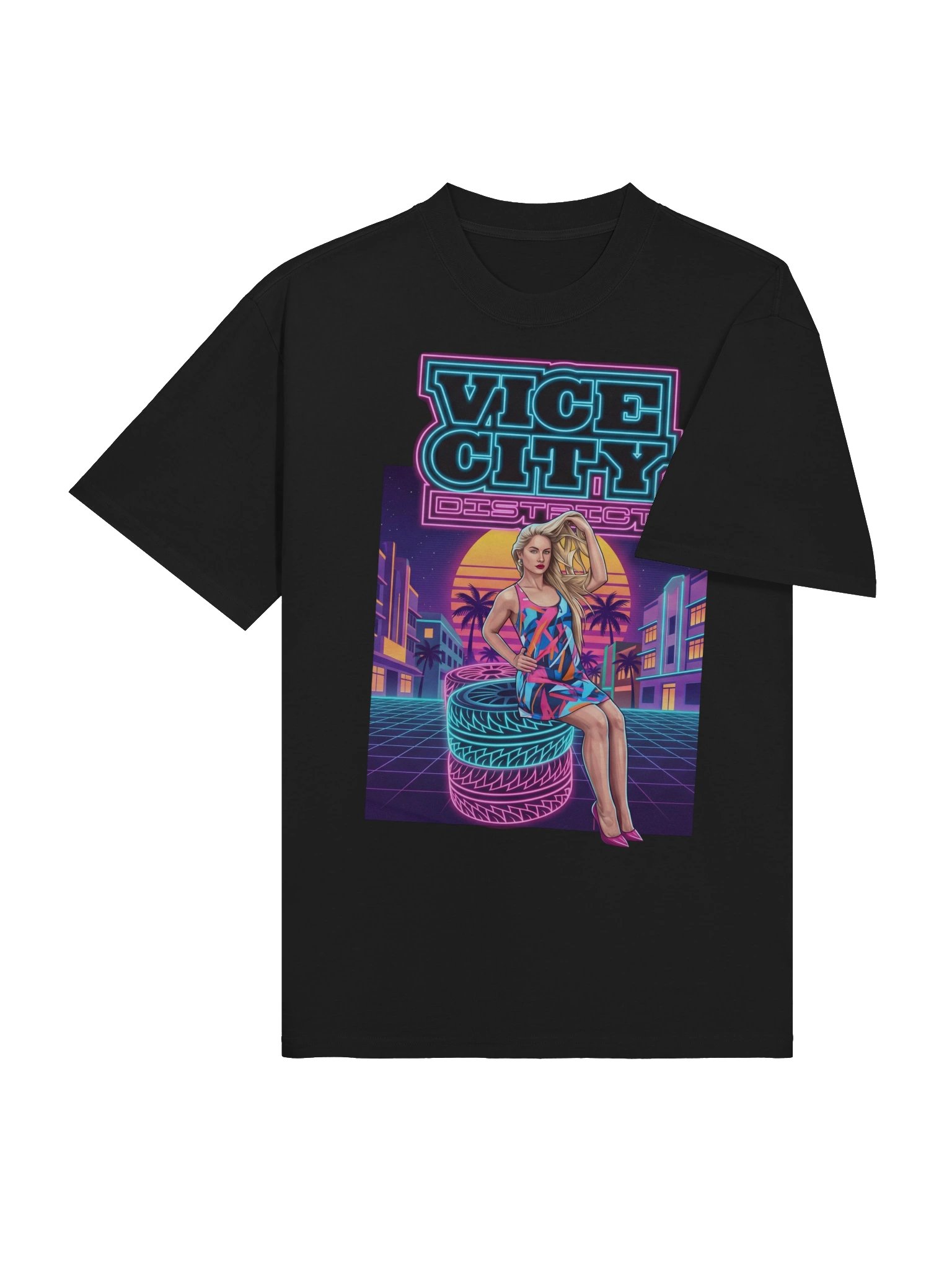 Vice City District electric Wave Tee product image (4)