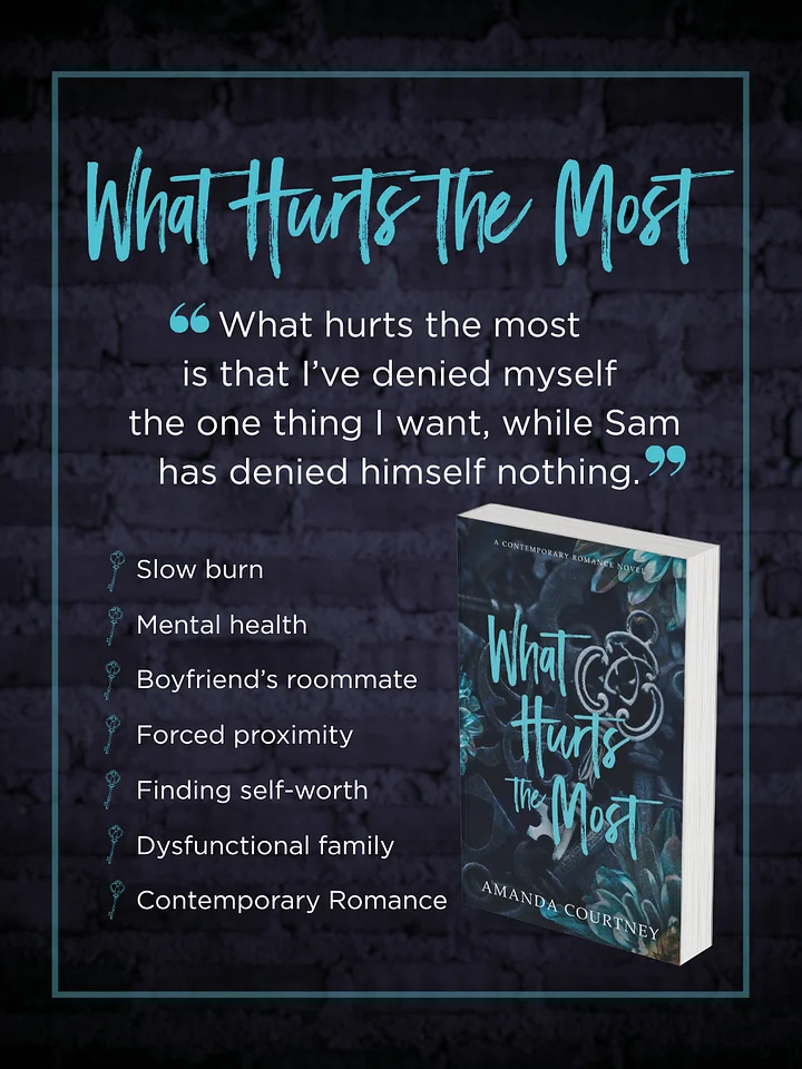 Signed Paperback of WHAT HURTS THE MOST ---A Slow-Burn, Forced Proximity, Contemporary Romance Book product image (1)