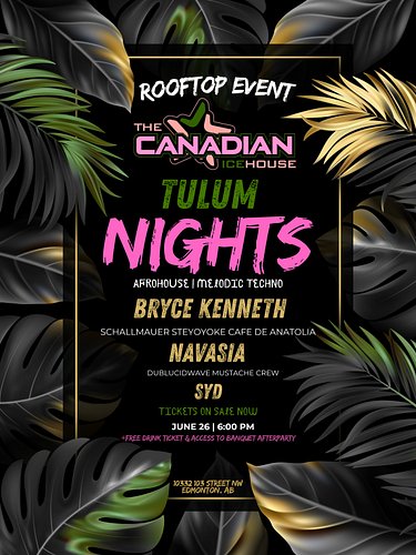 TULUM NIGHTS 🌴✨

A rooftop escape in the heart of the Ice District.

Join us June 26 at The Canadian Icehouse Rooftop Patio f...