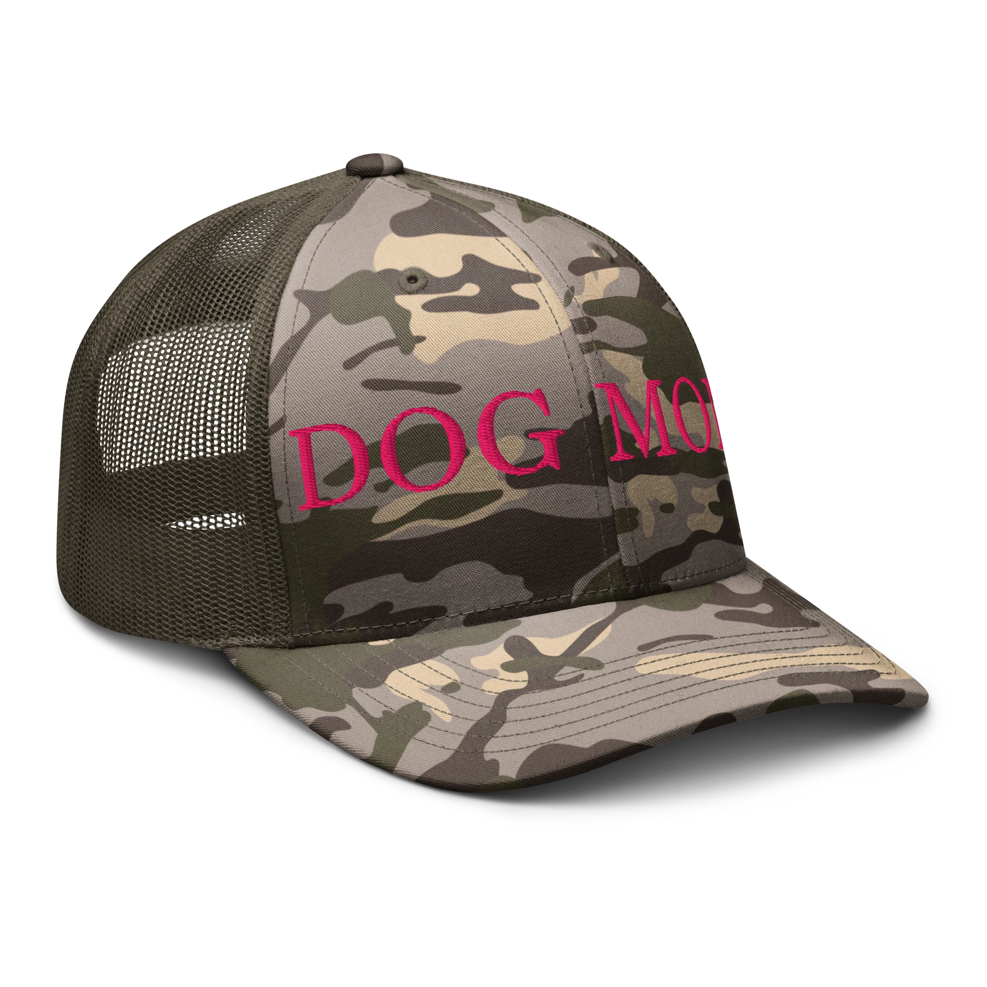 Embroidered Dog Mom Hat Camouflage Trucker Hat product image (18)