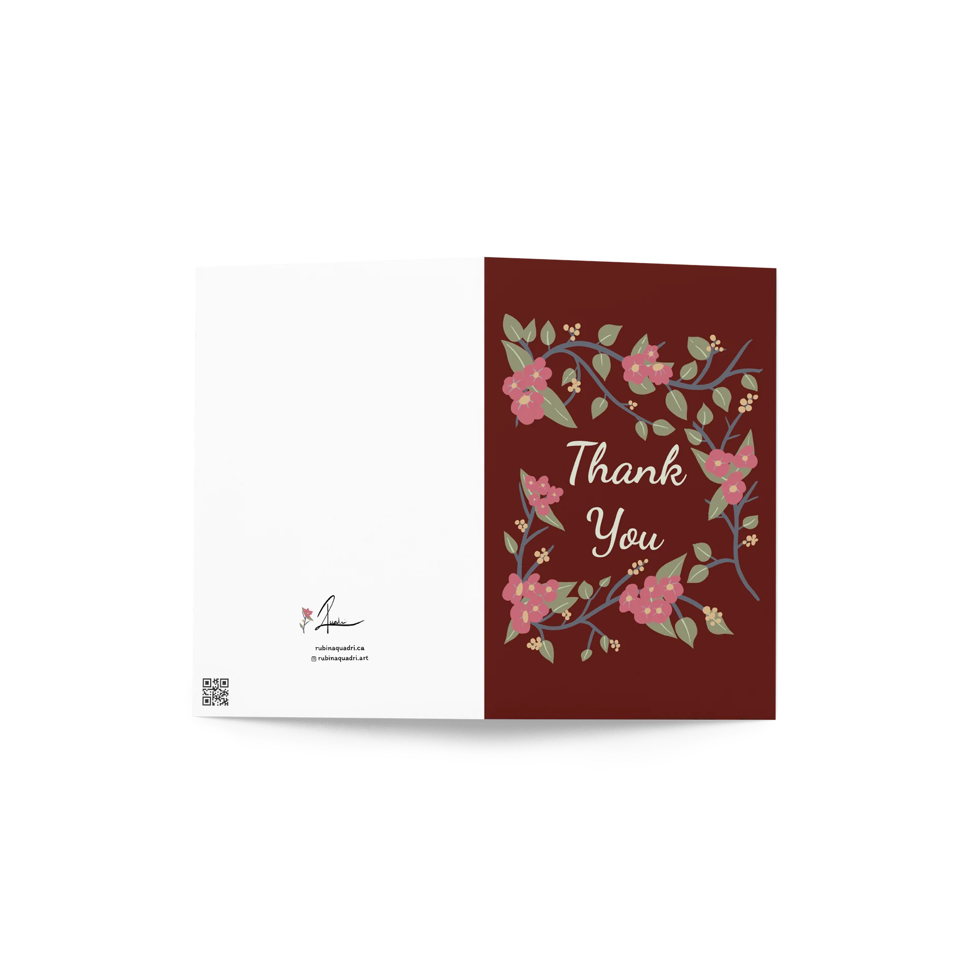 Thank You Botanical Garland | Rose & Sage on Deep Wine (S. B.) product image (2)
