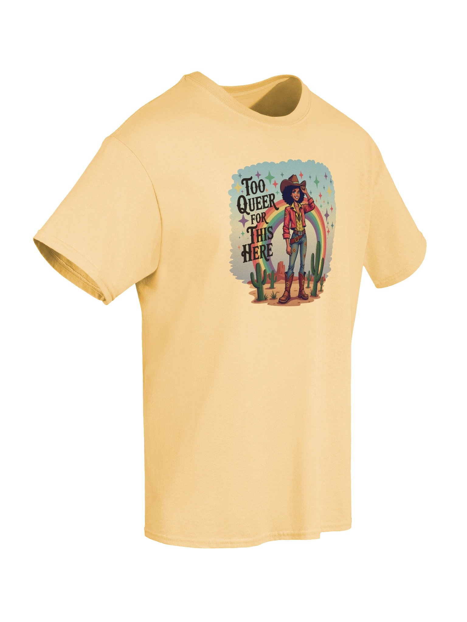 Cowgirl Too Queer For This Here Light Version Unisex Heavyweight Graphic T-Shirt product image (2)