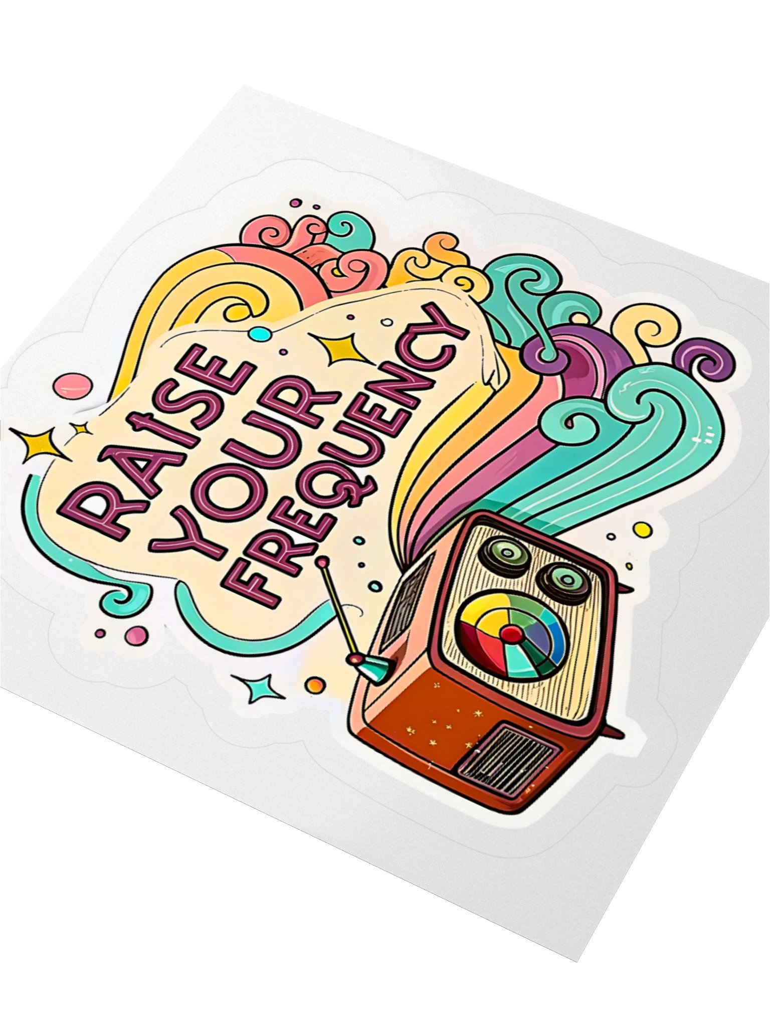 Raise Your Frequency Retro TV Sticker product image (3)