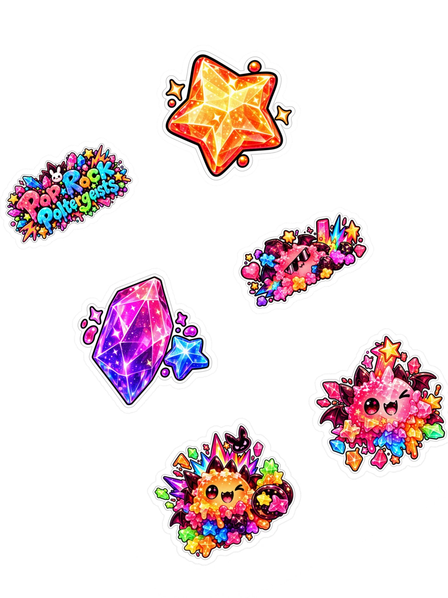 The AFK Cafe™ Pop Rock Poltergeists | 6-Piece Sticker Pack Vol. 1 product image (1)