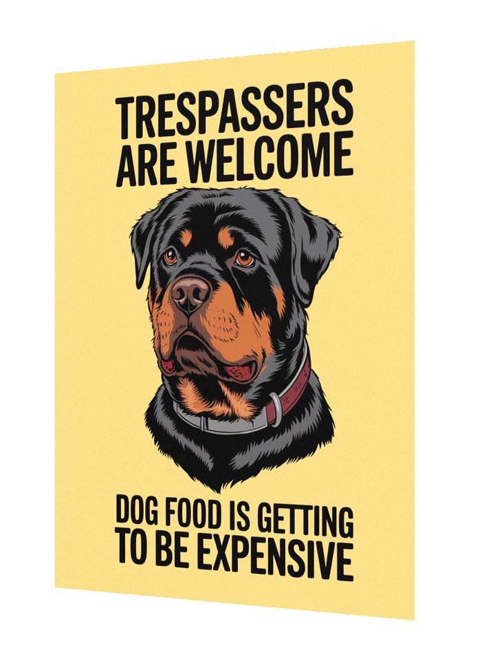 Trespassers Are Welcome Rottweiler Poster product image (5)