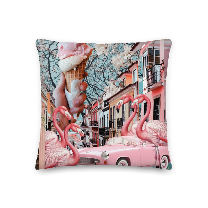 Cherry Jubilee by Edward Martin-Surreal Flamingo Fantasy Pillow product image (3)