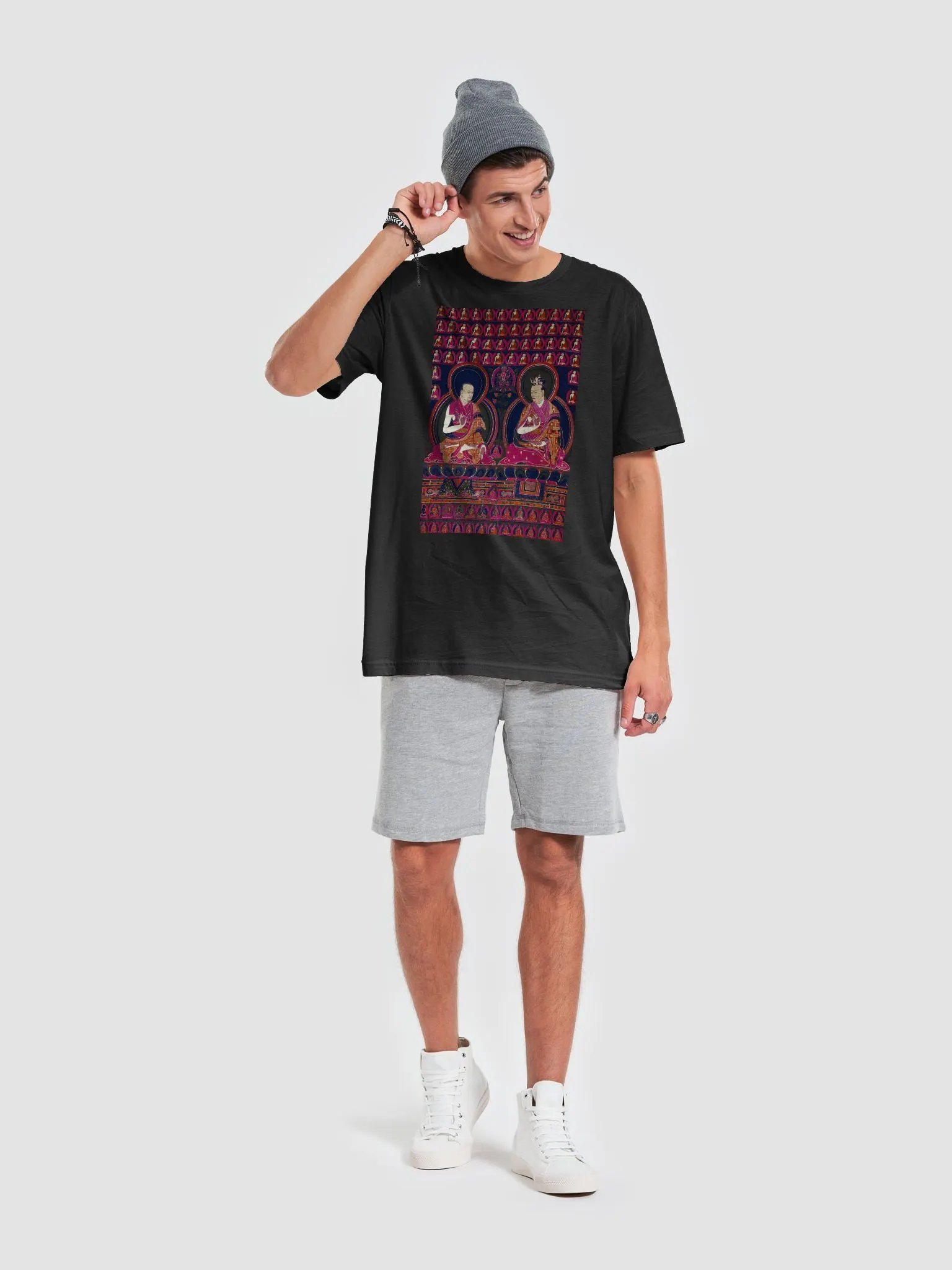 Mikyo Dorje and Sangye Nyenpa Traditional Buddhist Thangka Art Unisex T-Shirt product image (6)