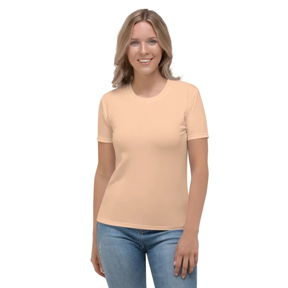 Women's Crew Neck Peach T-Shirt product image (5)