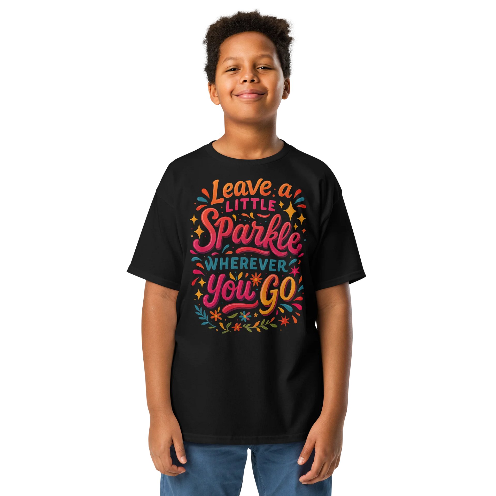 Leave a Little Sparkle – Kids’ Rainbow Positivity Tee product image (6)