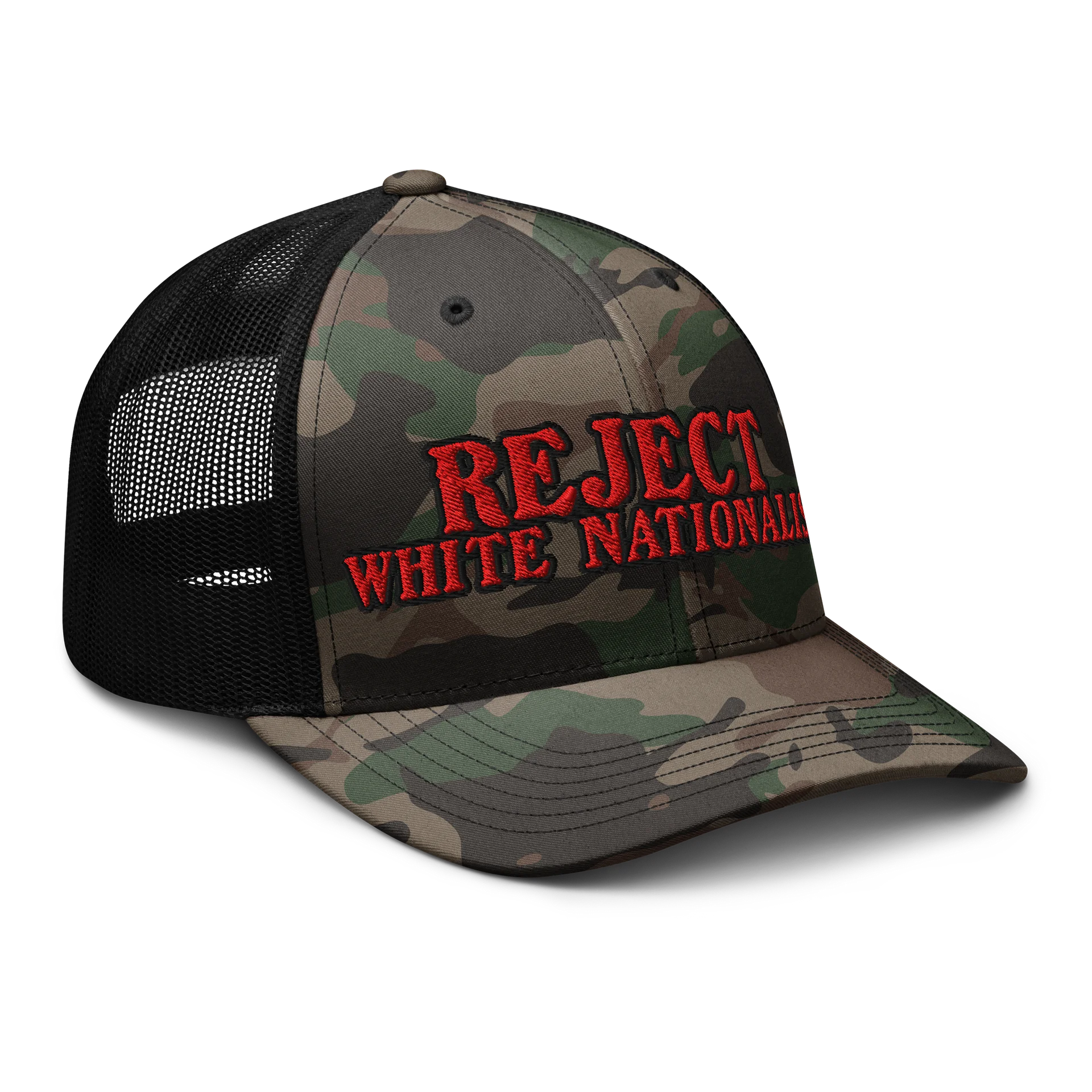 Reject White Nationalism Camo Trucker Hat 2 product image (4)