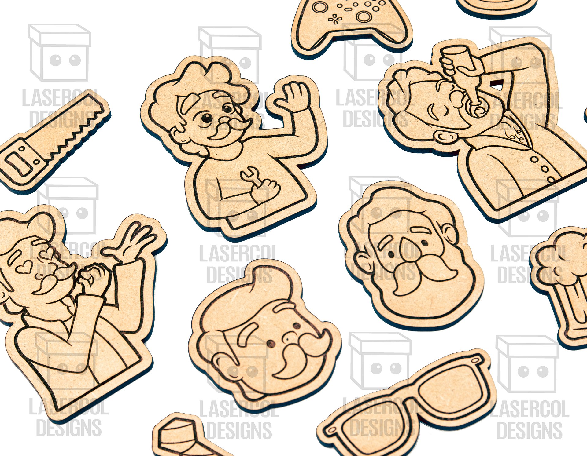 Father's Day Paint Kit DIY Cut Outs Set 1 & 2 - Laser Cut Files product image (8)