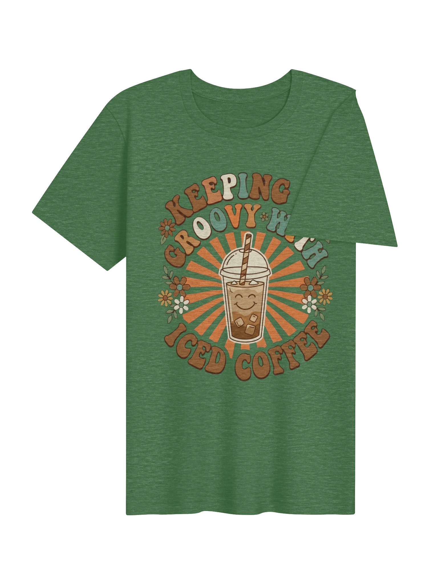 Keeping It Groovy With Iced Coffee T-Shirt - Vintage Retro Coffee Lover Graphic Tee product image (54)