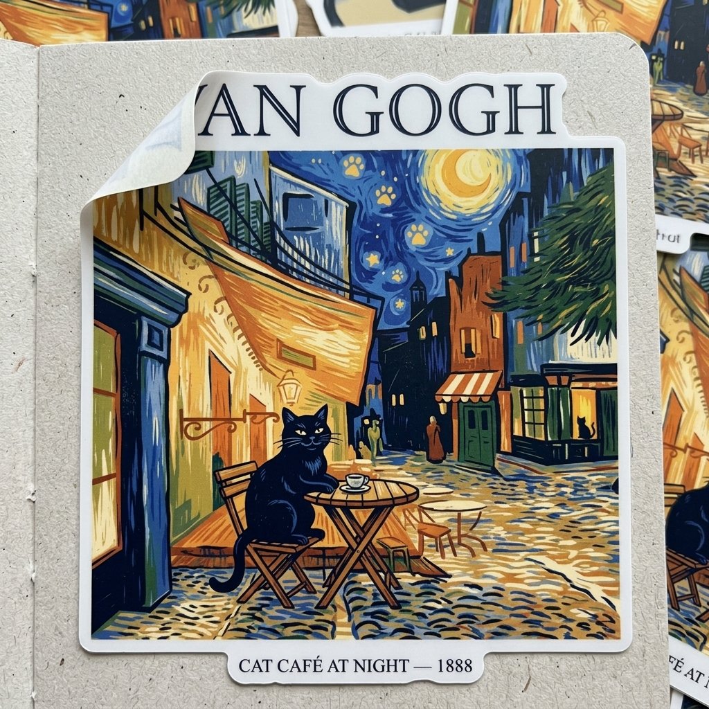 Van Gogh Cat Cafe at Night product image (1)