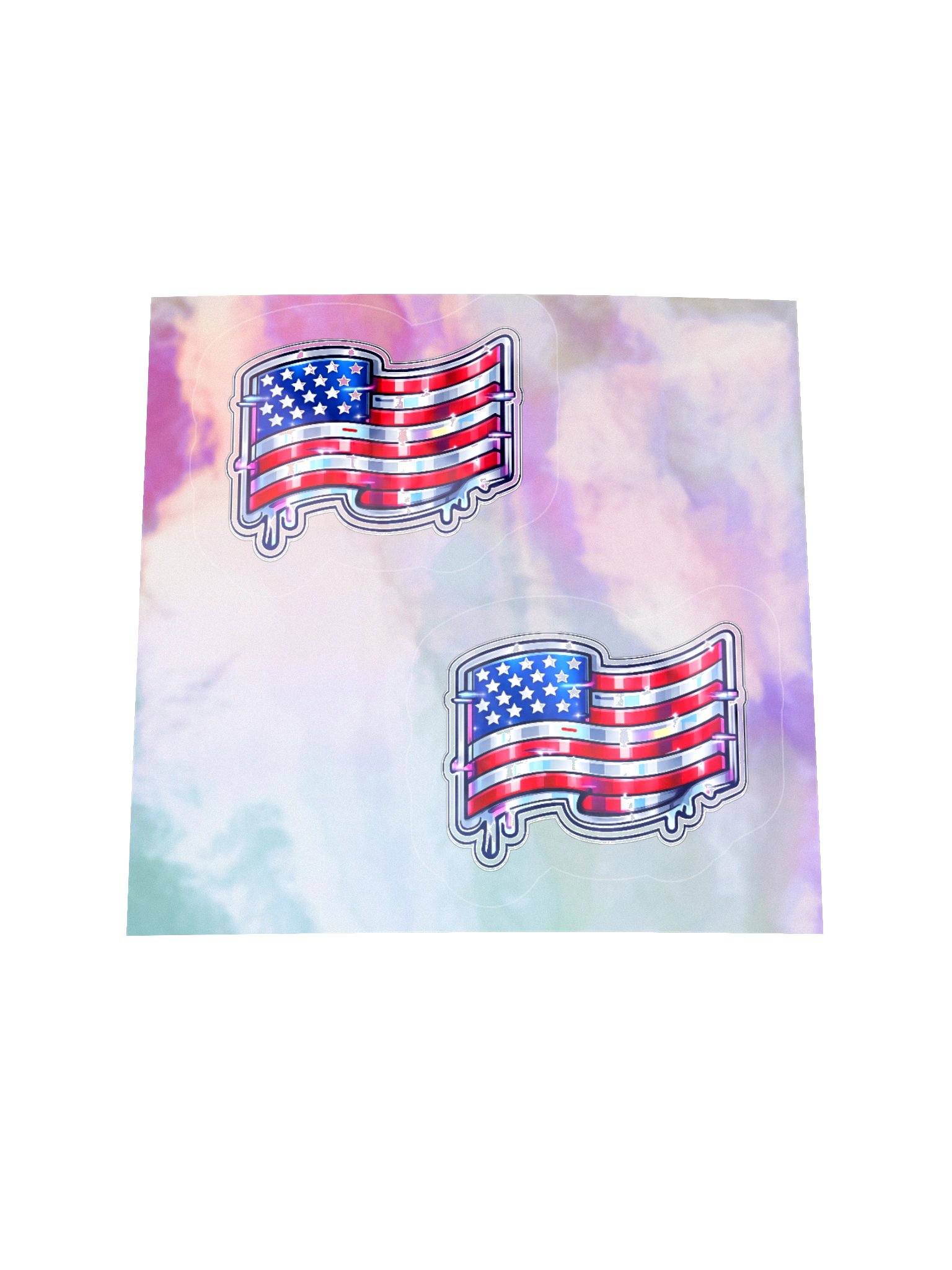 Holographic Dripping USA Flag Sticker 2-Pack product image (3)