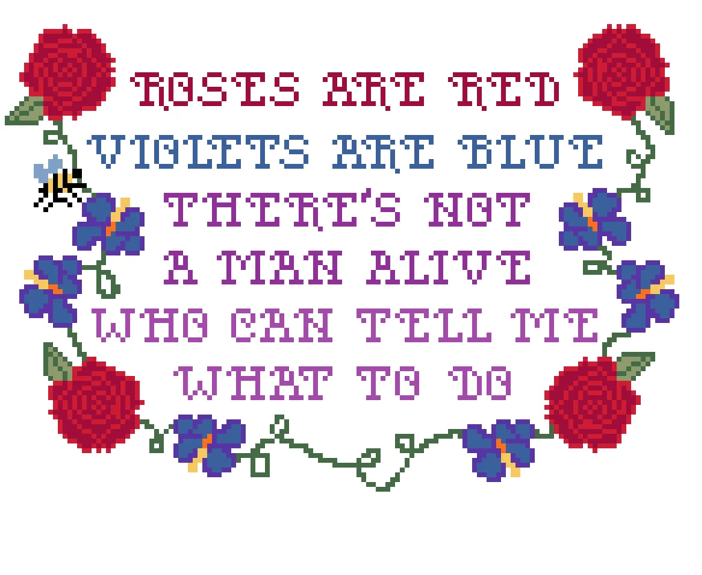 Digital Cross Stitch Pattern: Bumblebee's Poem product image (1)