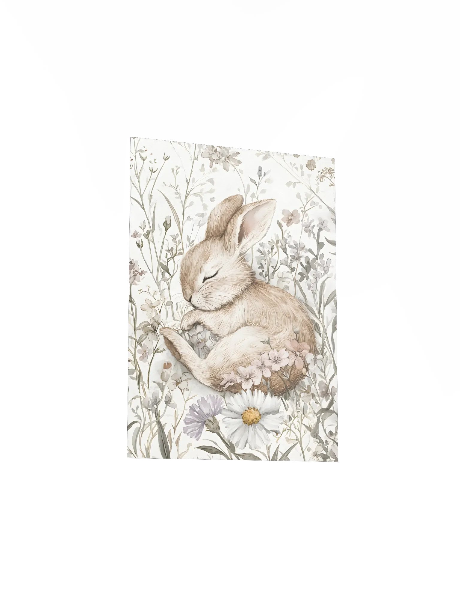 Sleeping Brown Bunny in Daisies and Wildflowers product image (4)