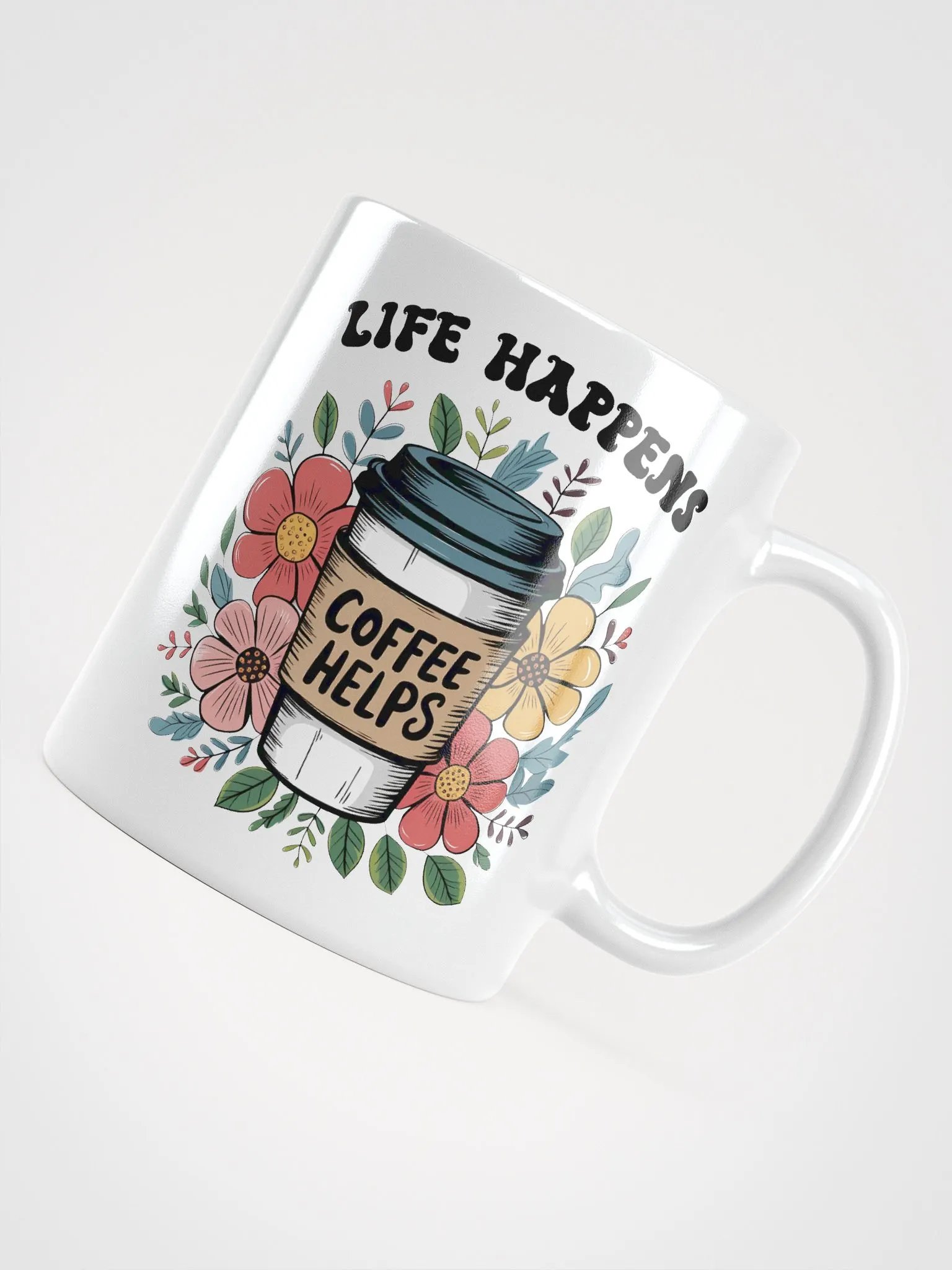 Floral Life Happens Coffee Helps Mug product image (4)