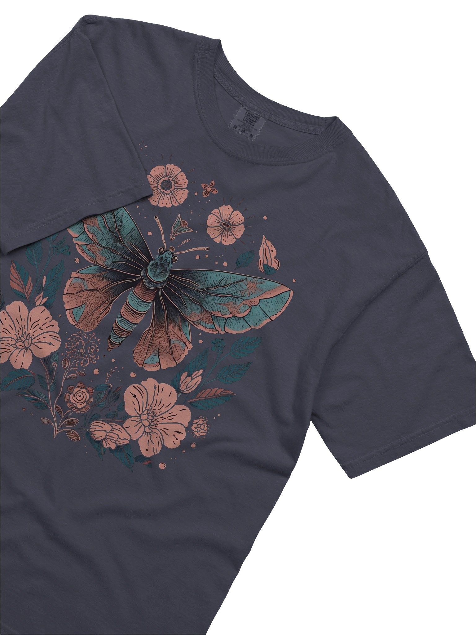 Floral Moth Shirt – Vintage Botanical Night Moth Graphic Tee product image (2)