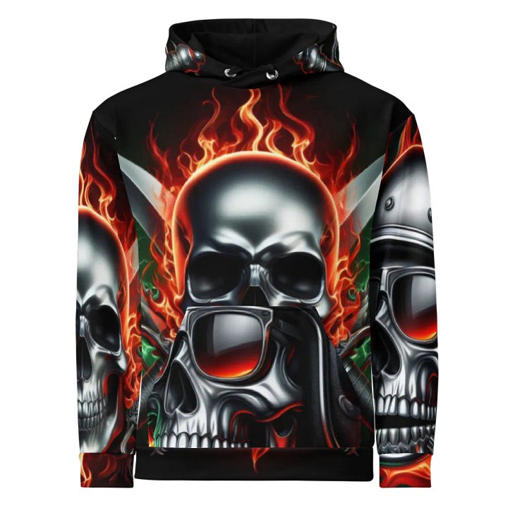 Fiery Skull and Crossed Swords - Unisex Skull Hoodie #29 product image (1)