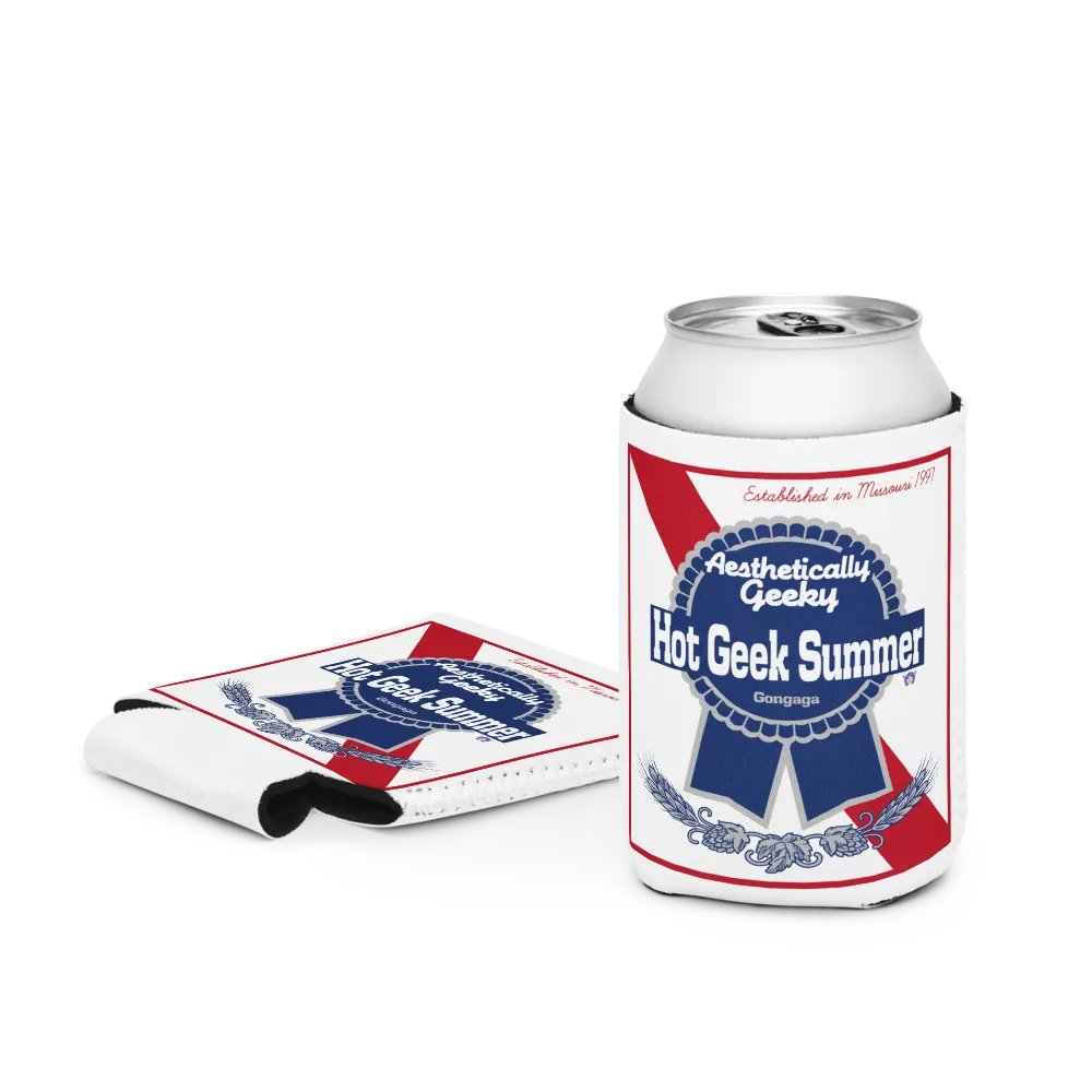 Aesthetically Geeky Hot Geek Summer Pabst Blue Ribbon Parody Drink Koozie product image (4)