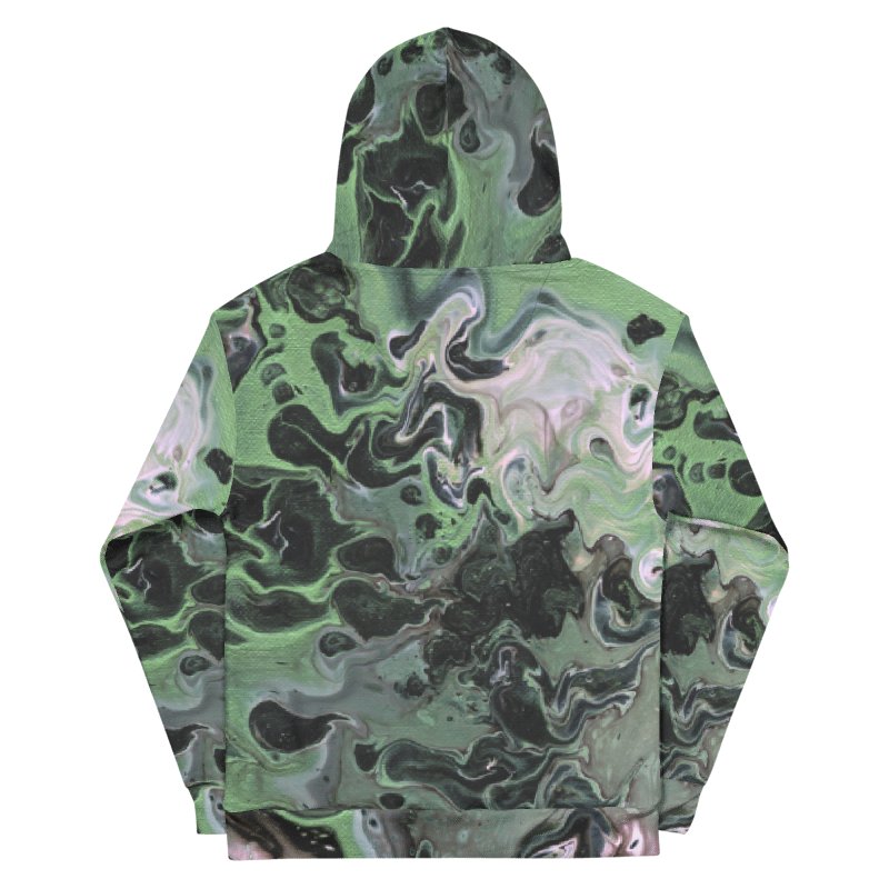 Metallic Green Fluid Acrylic All-Over Print Hoodie product image (10)