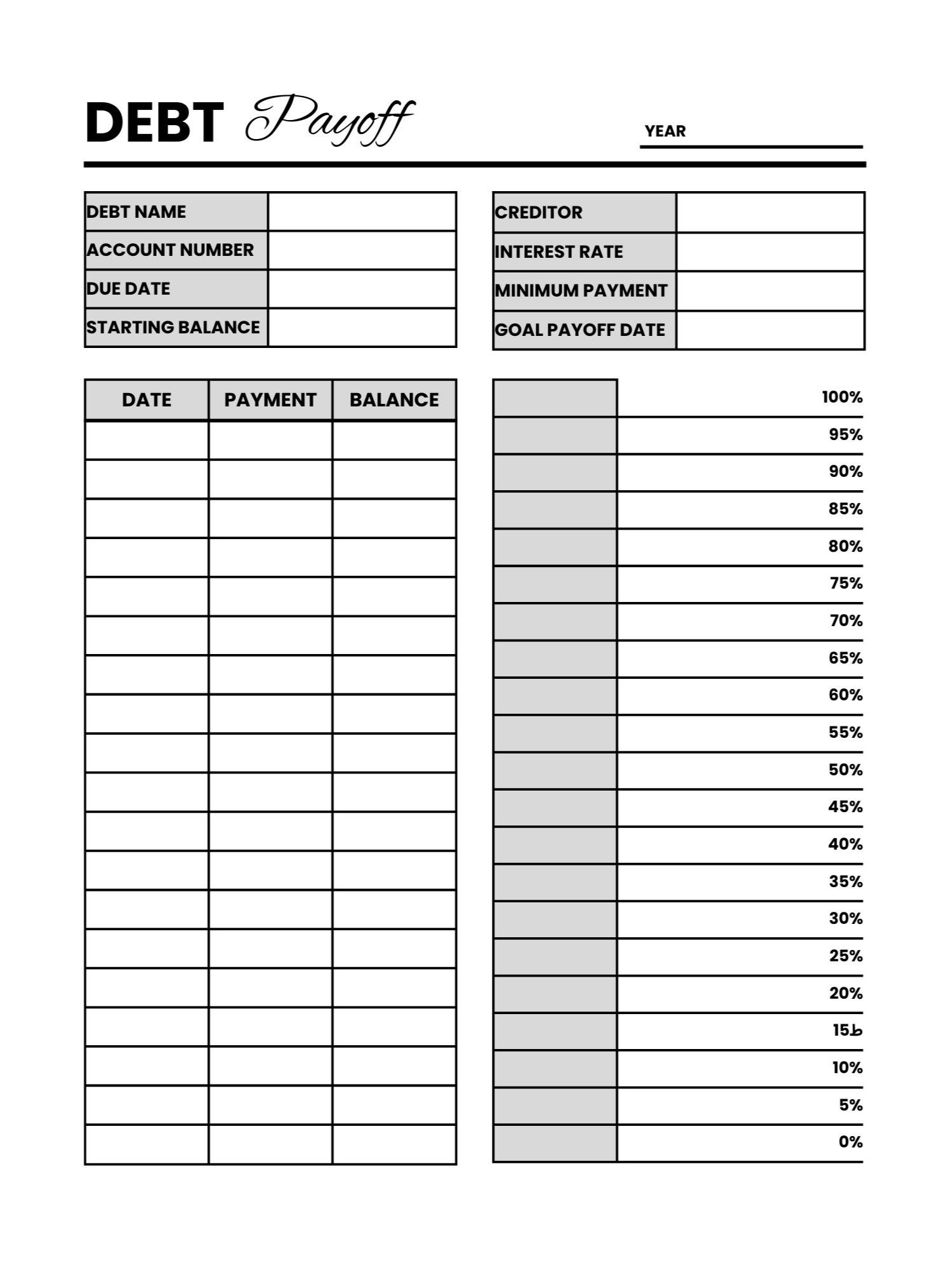 DEBT PAYOFF TRACKER 2025 product image (2)