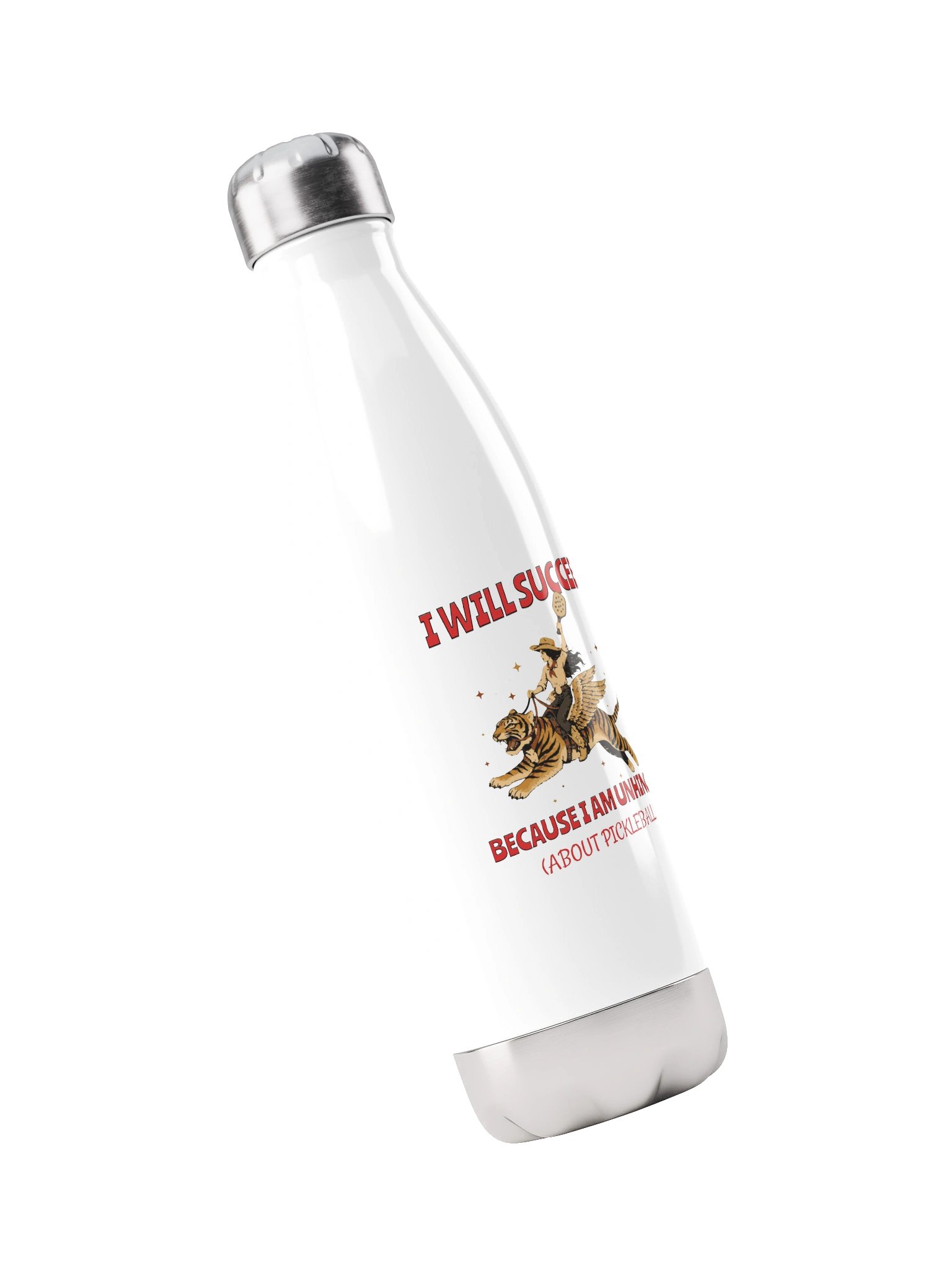 I Will Succeed Because I Am Unhinged About Pickleball Water Bottle – Adult Humor Pickleball Water Bottle product image (3)