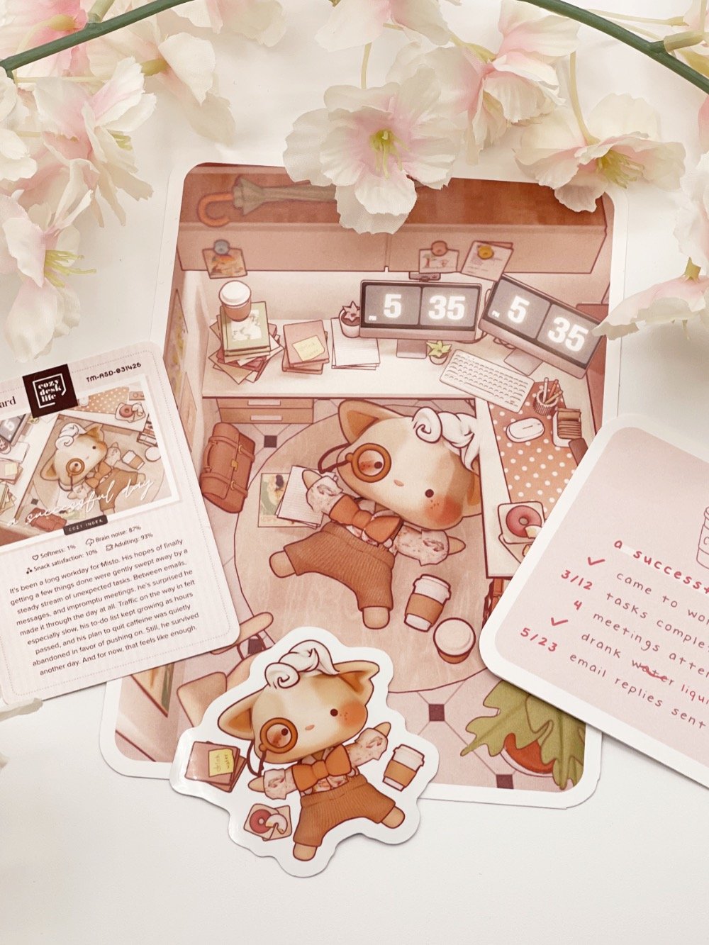 "A Successful Day" Cozy Desk Art & Stationery Collector Set — Tiny Moments Series product image (1)