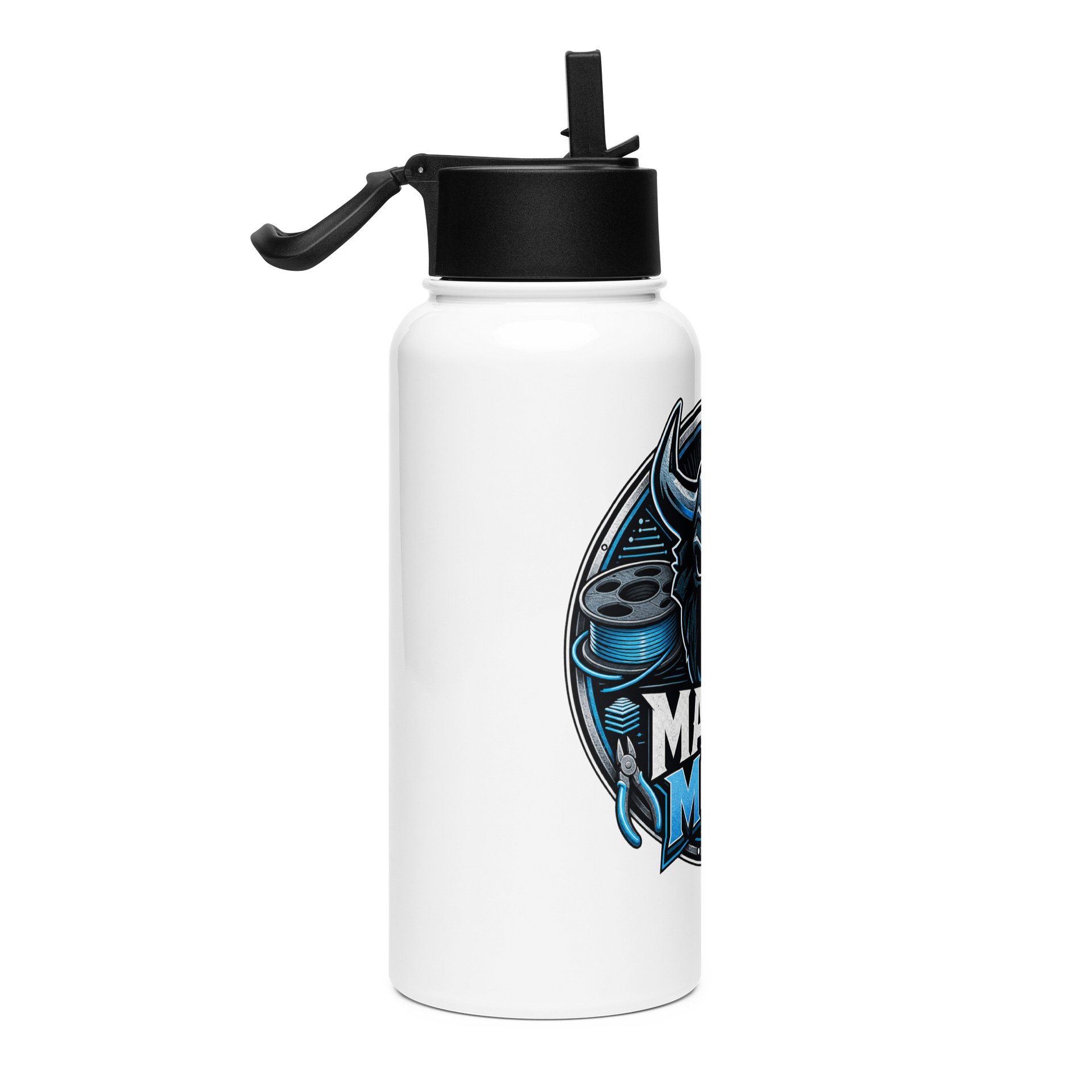 Maker Mode 32oz Water Bottle — Horned Skull Emblem product image (4)