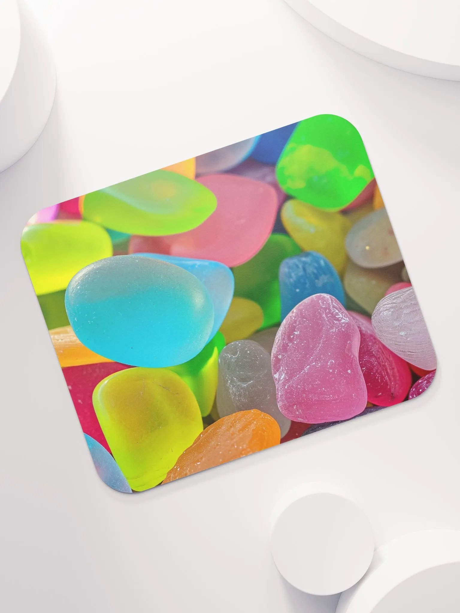 Bright Neon Sea Glass Mouse Pad - Coastal Vibes product image (7)