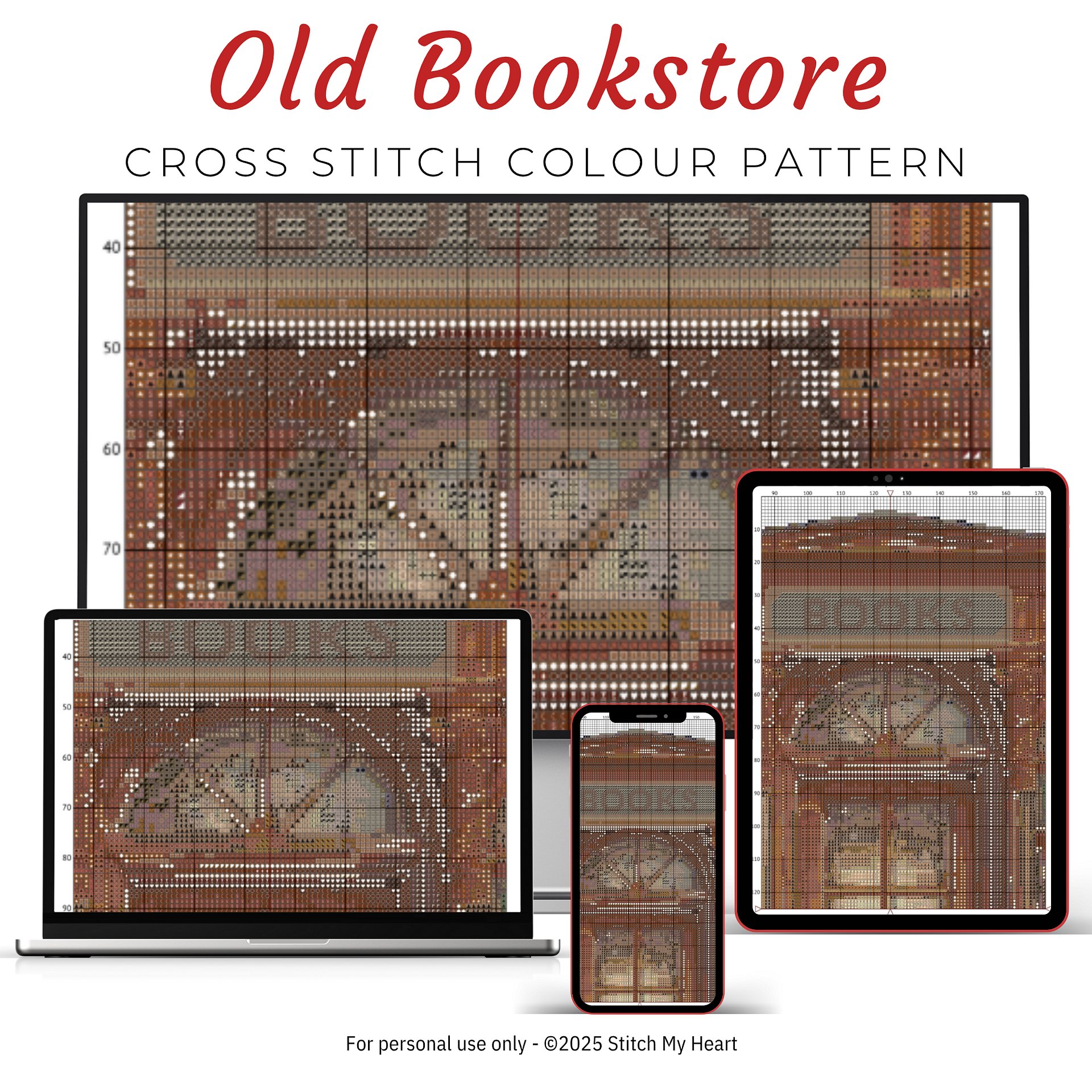 The Old Bookstore Cross Stitch Pattern product image (3)