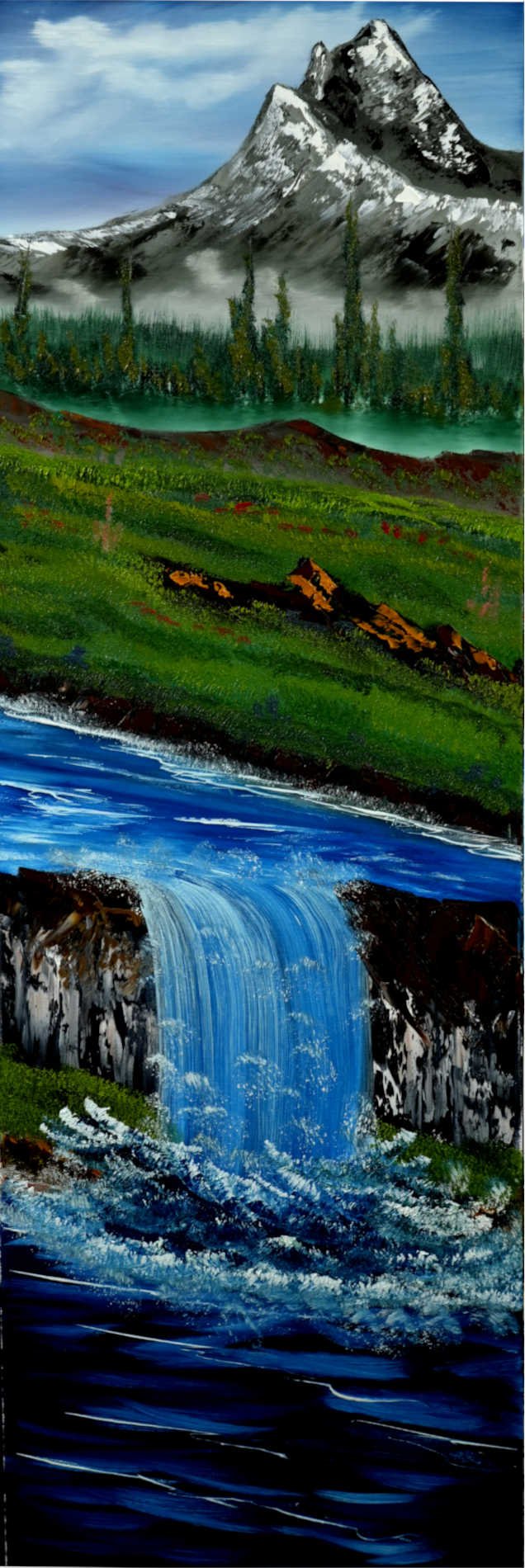 The Mountains Waterfall (Original) Multi Canvas (3) 12x24 | (2) 12x36 product image (5)