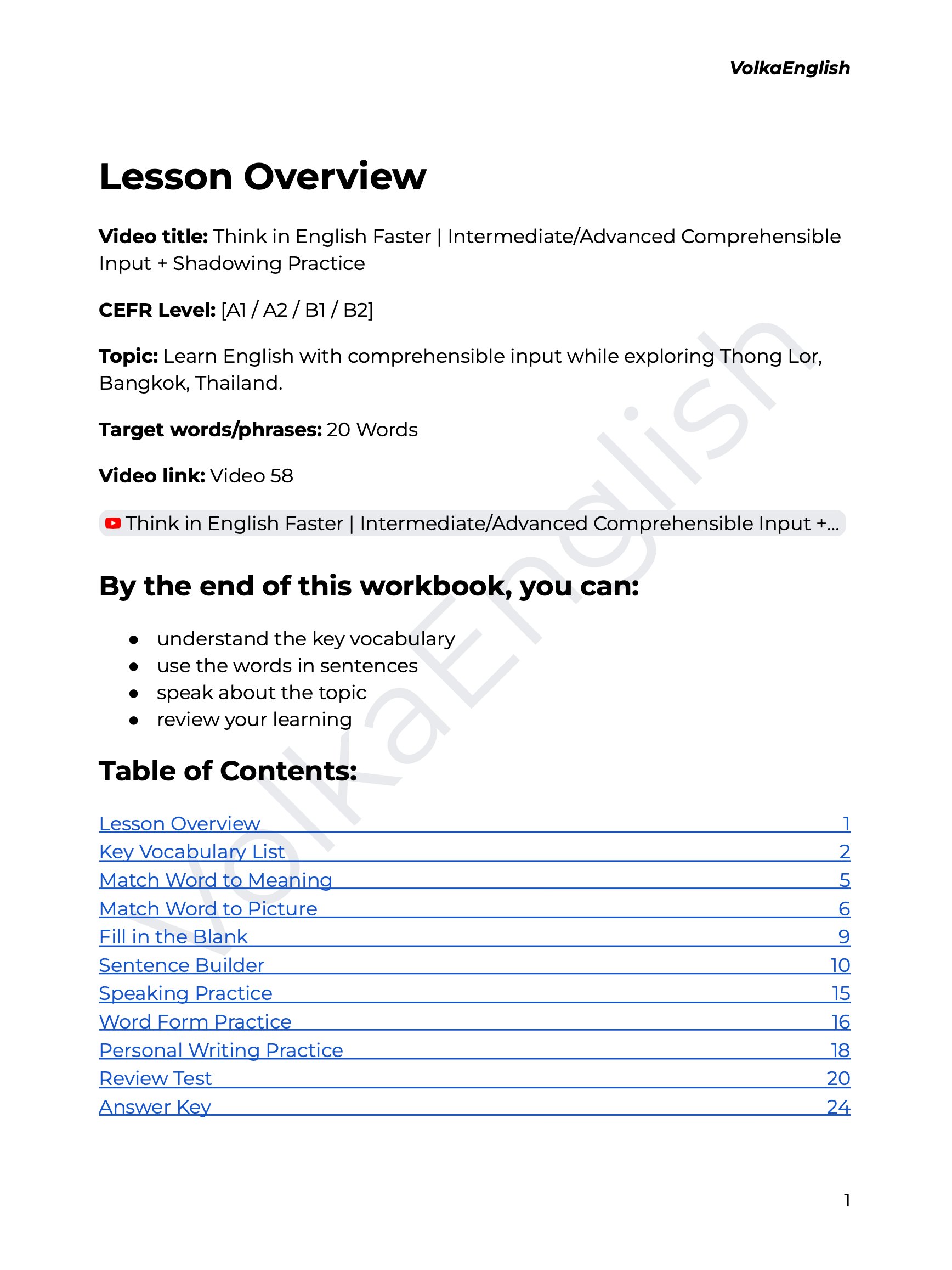 Think in English Faster | Intermediate/Advanced Comprehensible Input + Shadowing Practice - Video 58 Study Pack product image (2)